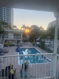 Sunrise from second floor corner unit.