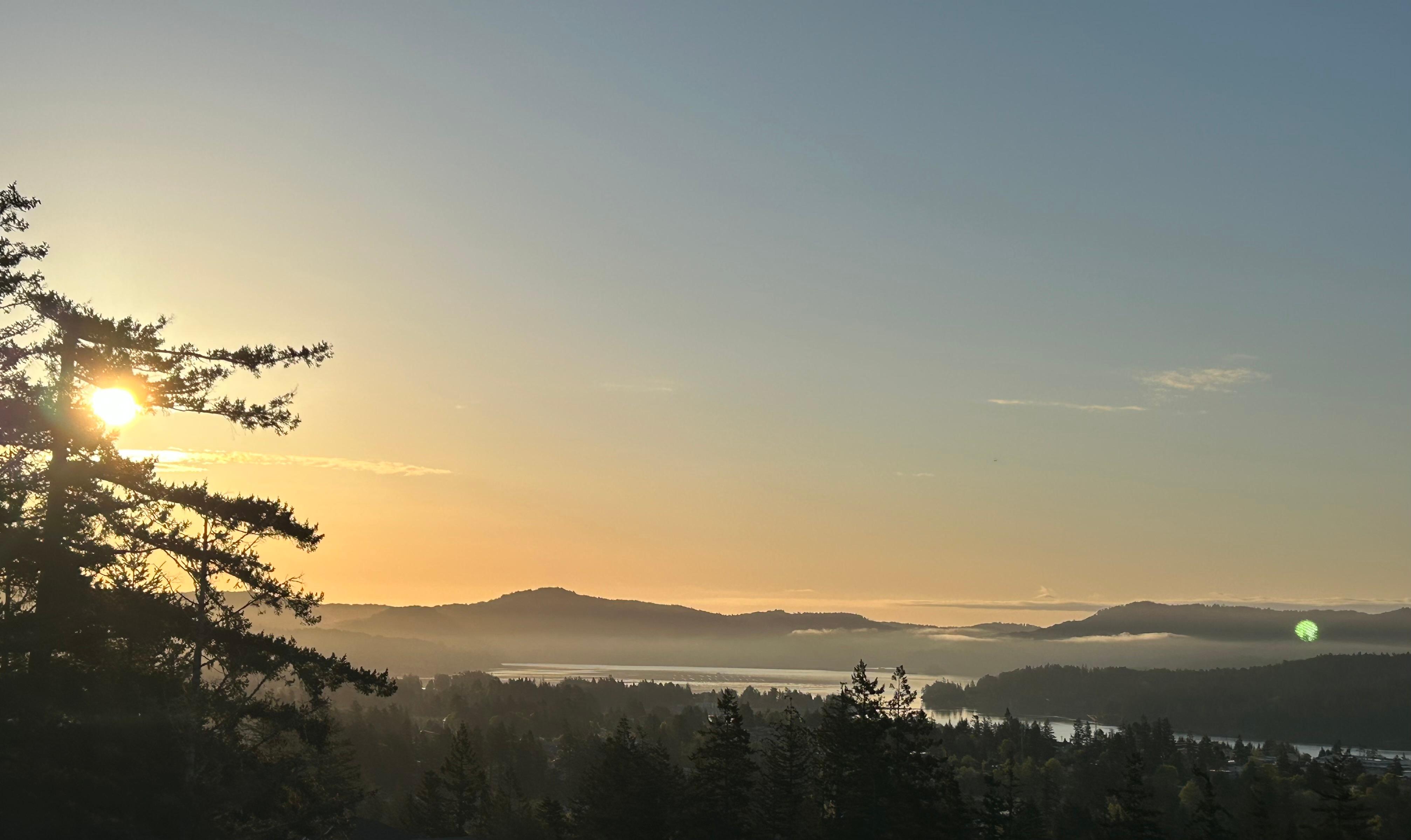 The sunrise from the balcony.