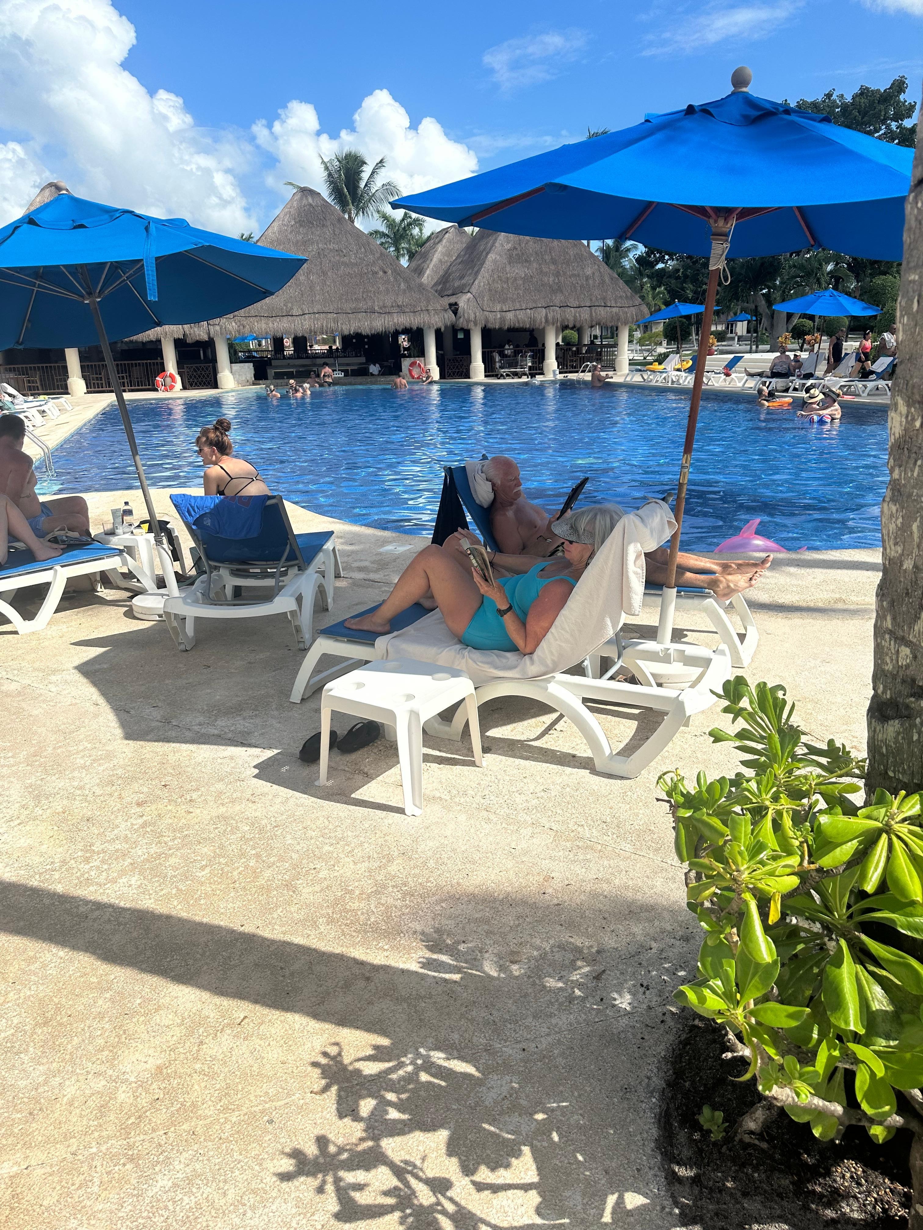 The swim up bar at the pool 