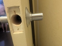 No latch on bathroom door