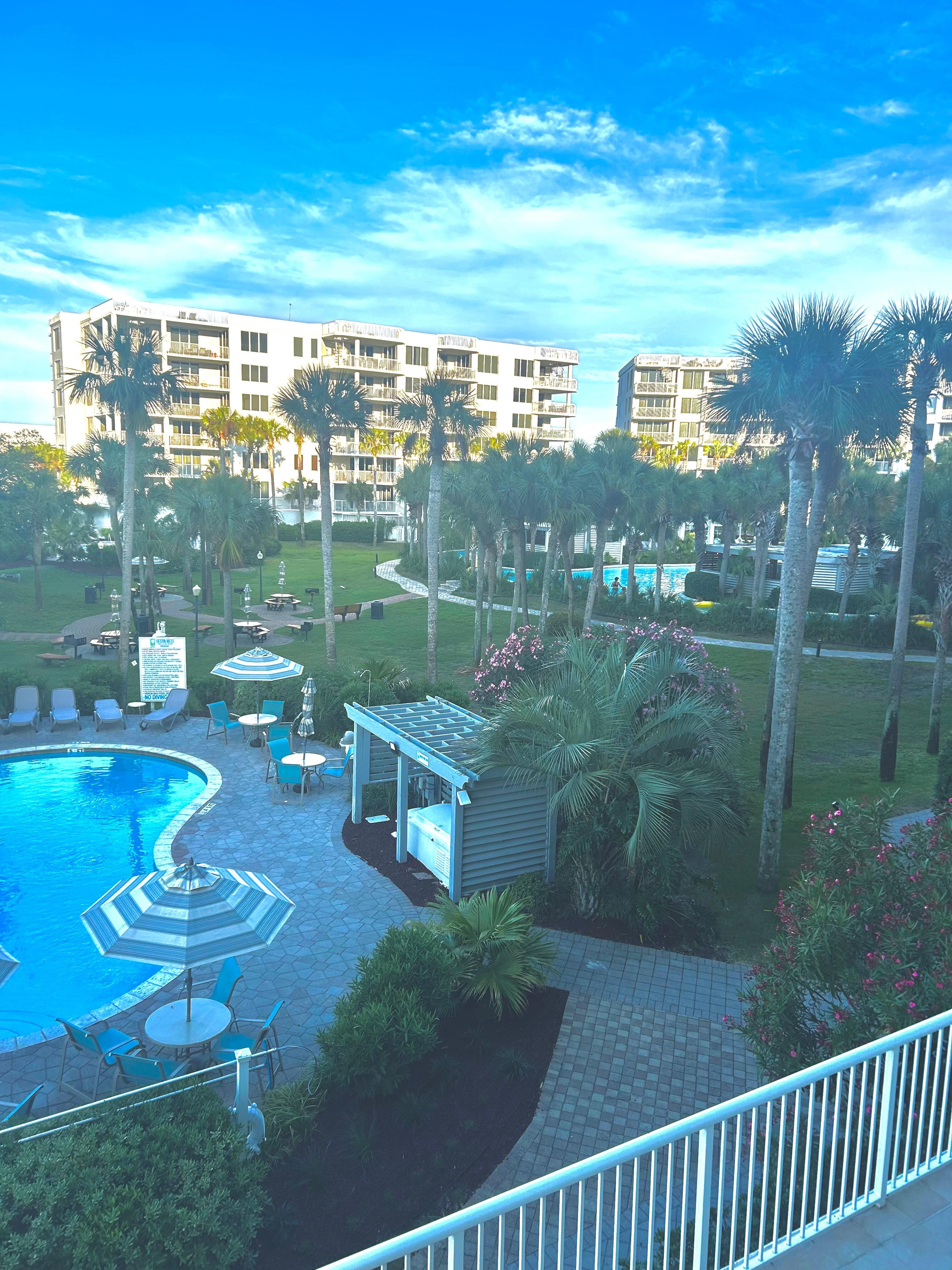 View from condo with our private pool for Heron condo