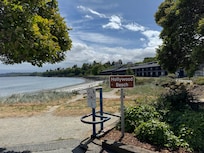 The beach at Port Angeles with the Red Lion in the background.