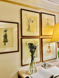 Several pretty collections of art adorn Le Reve’s interior