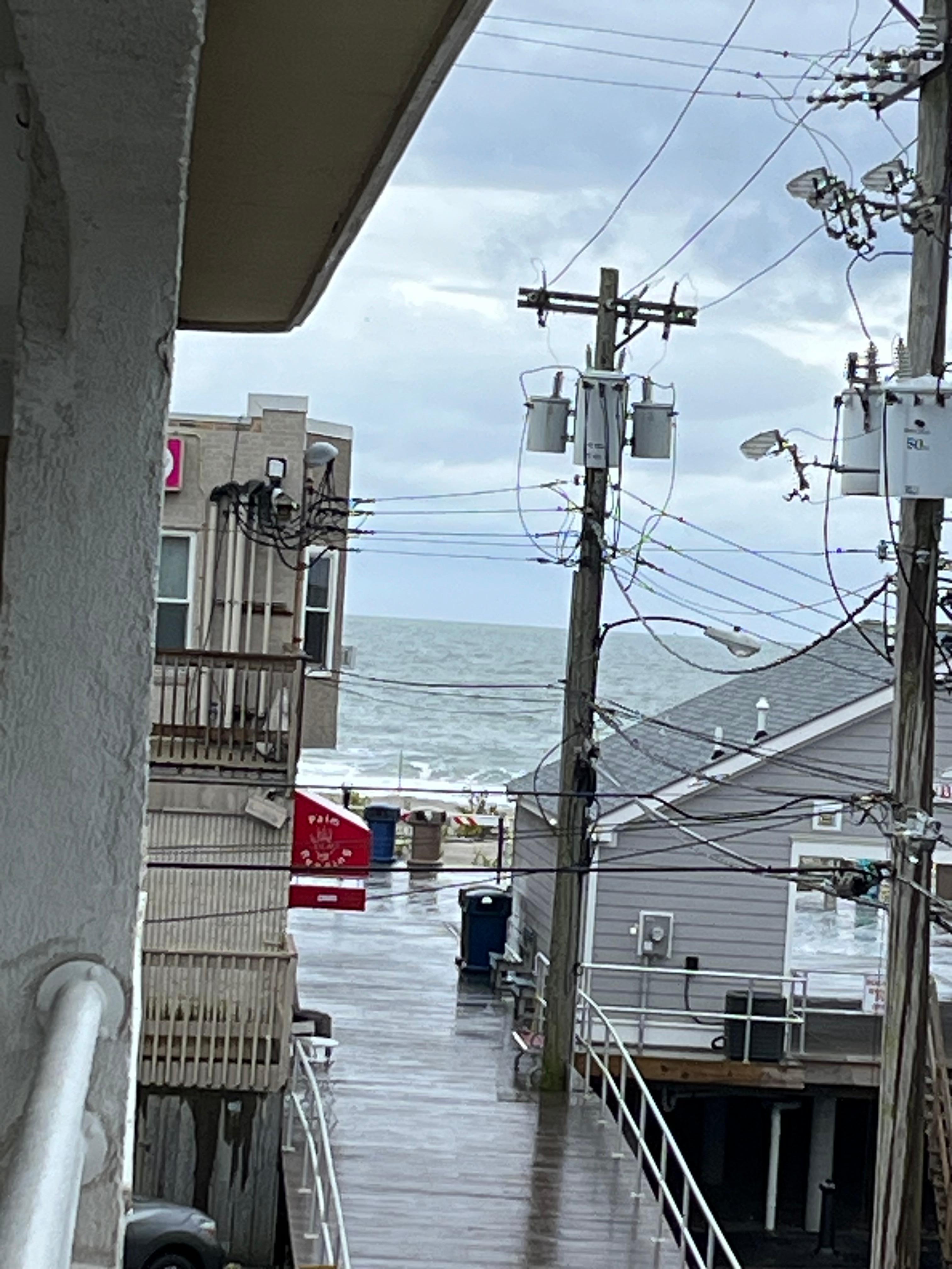 From balcony looking at beach