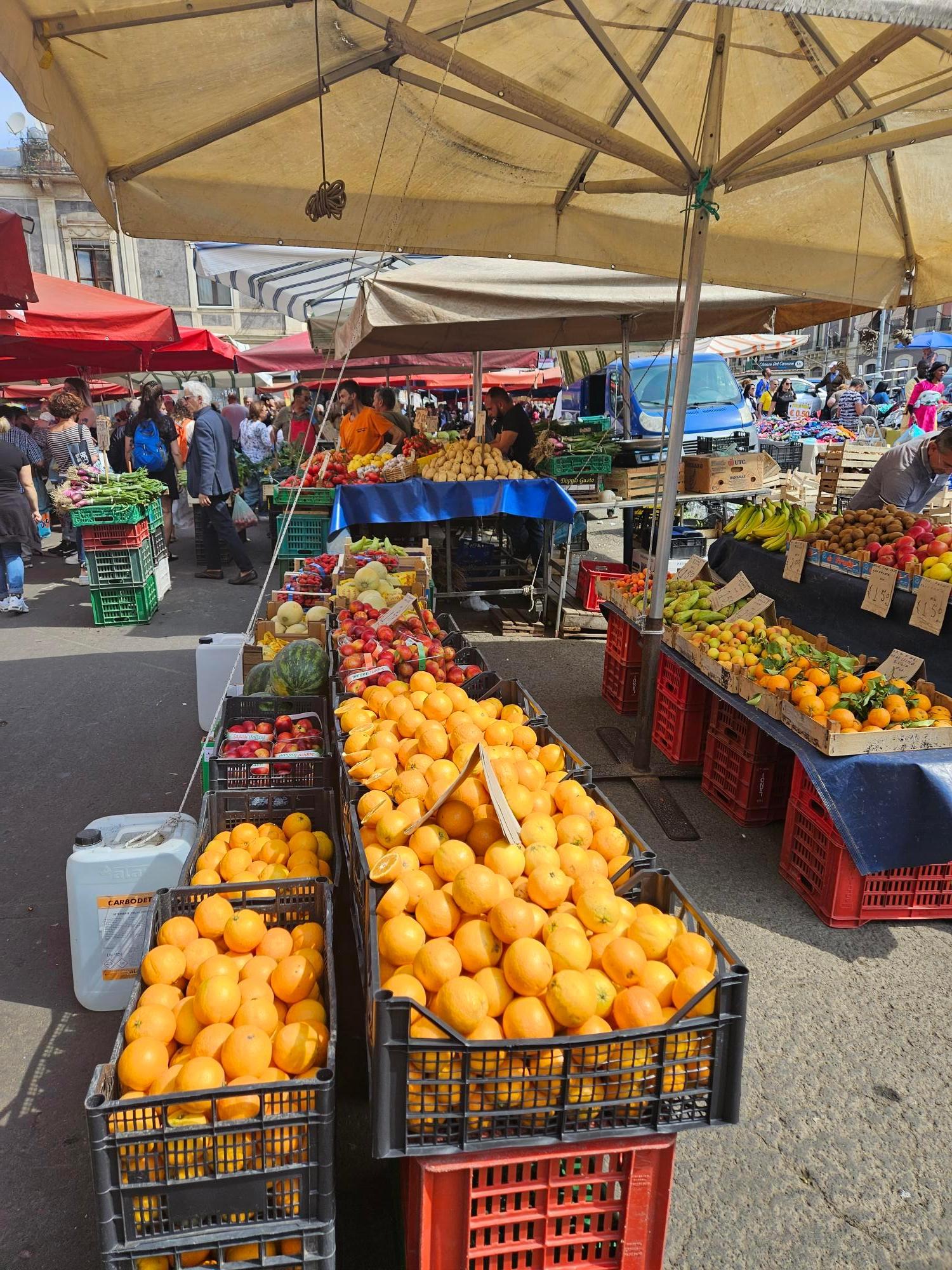 local market in center of Catania, very large and popular