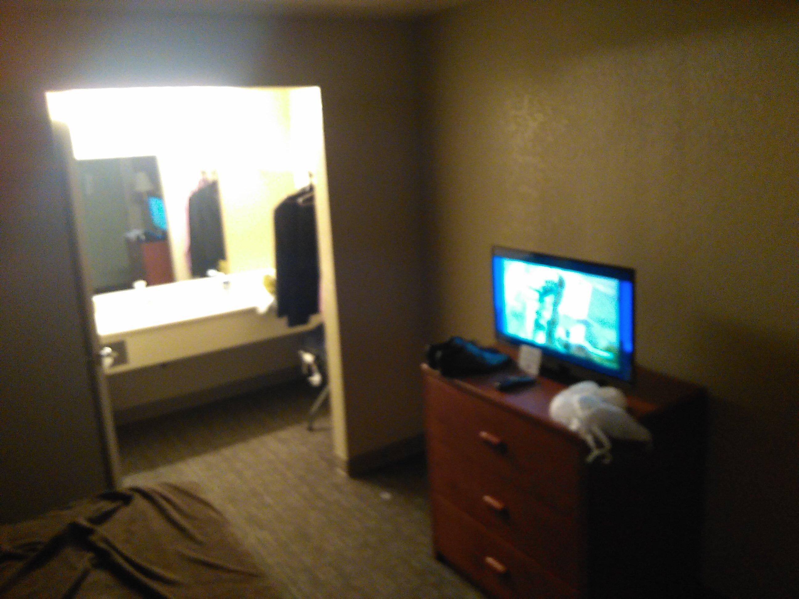 tv and bath sink