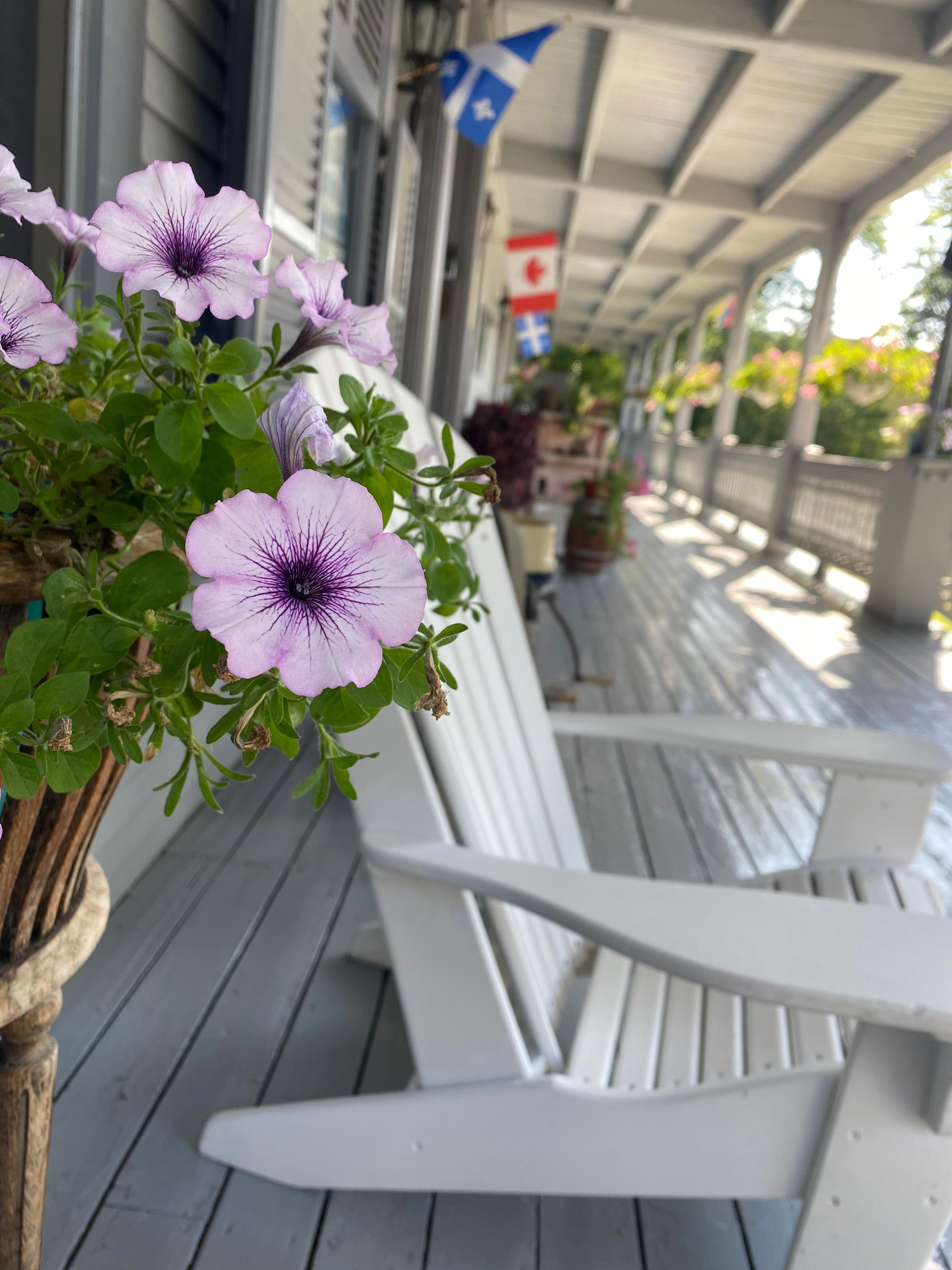 The veranda at the front of the inn