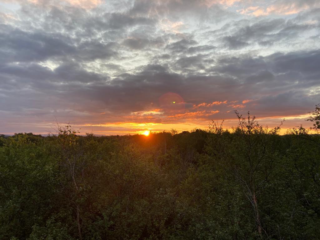 Coucher du soleil depuis la terrasse