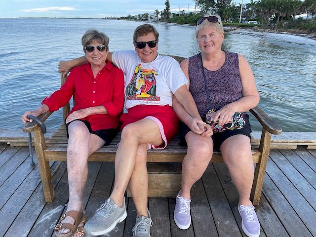 Hanging out after a lovely dinner at Waterfront Restaurant at Anna Marie Island