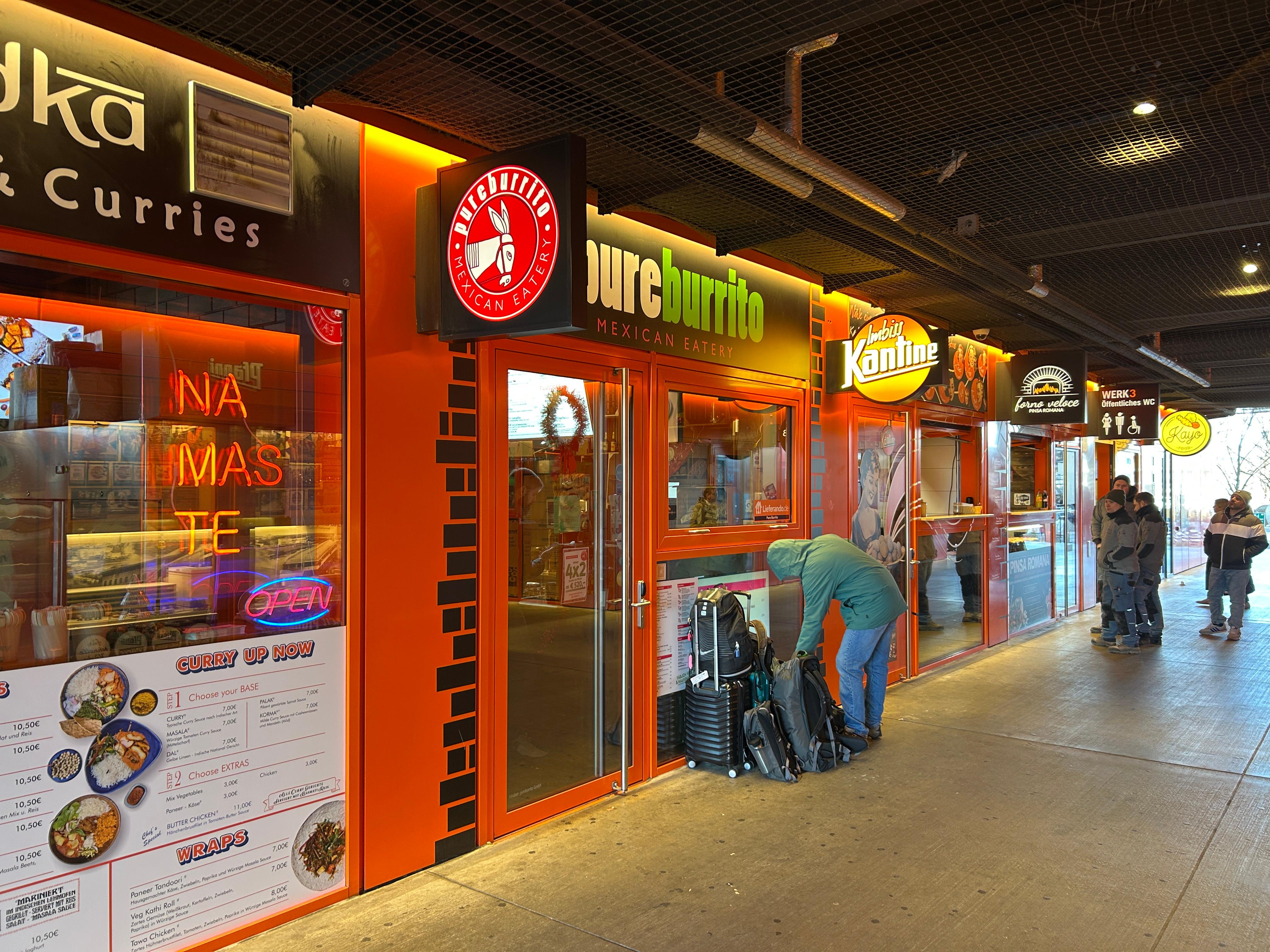 Variety of food choices outside door