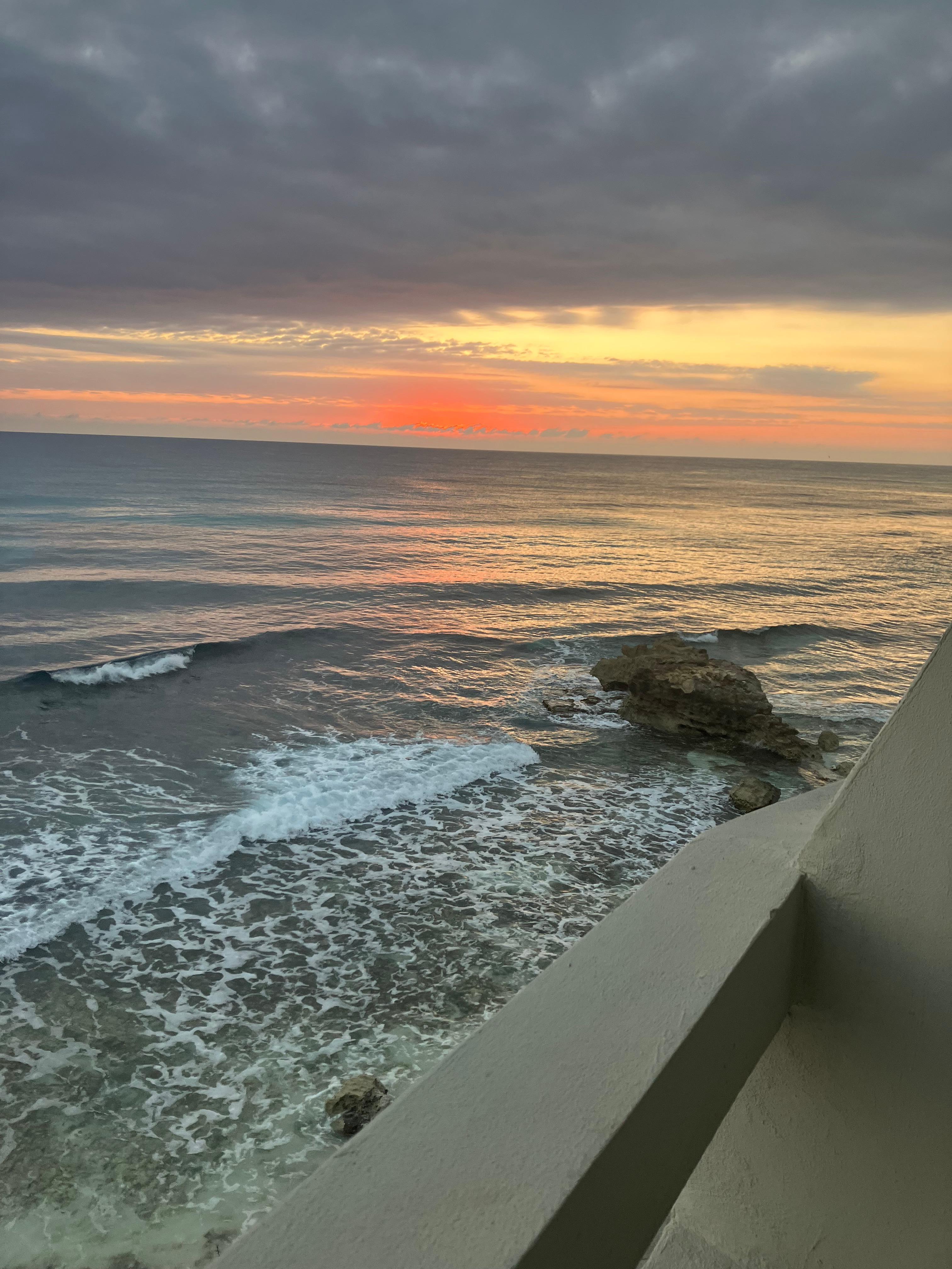 Sunrise from our patio with our morning coffee