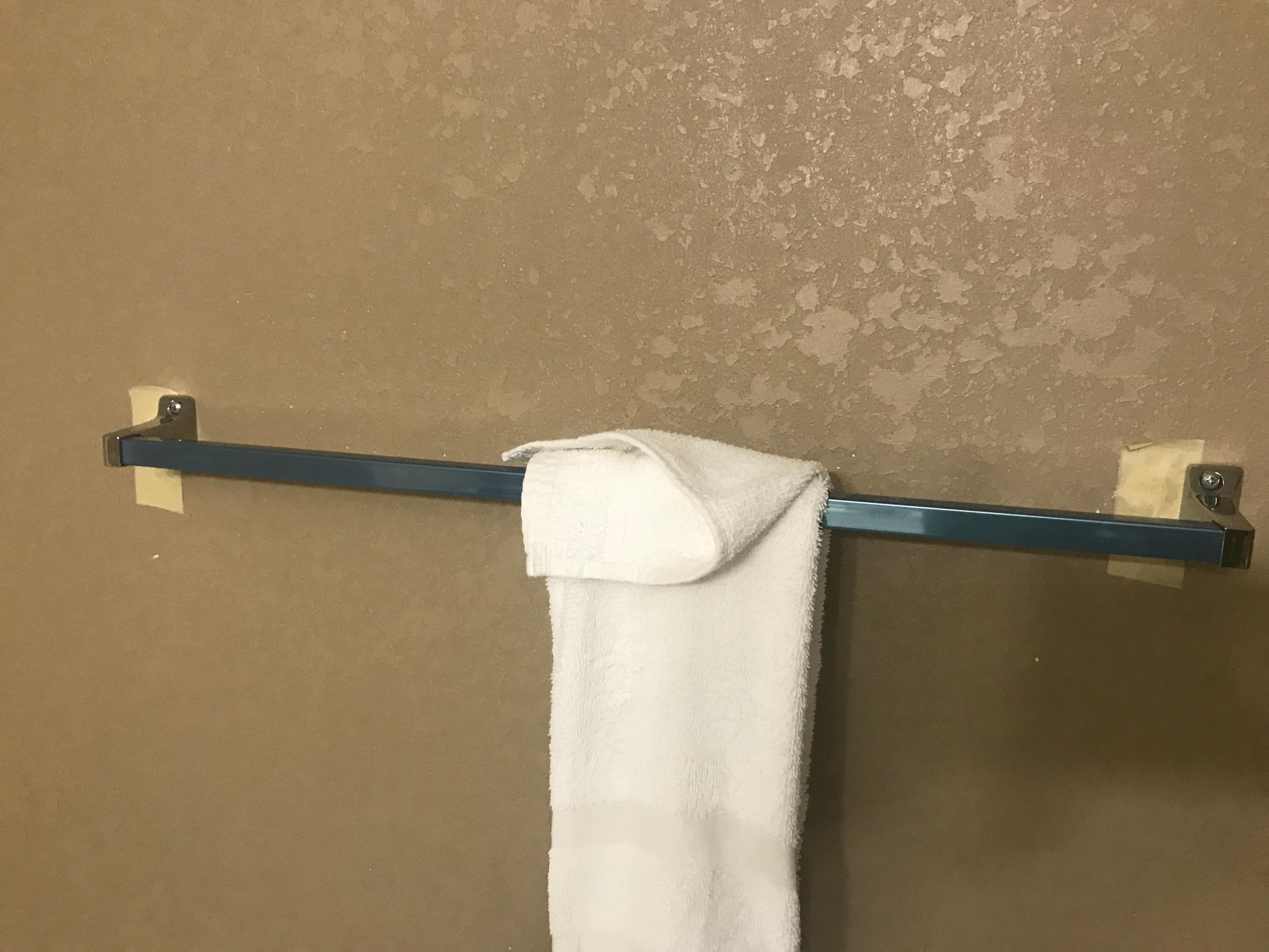 Towelbar with holes taped up