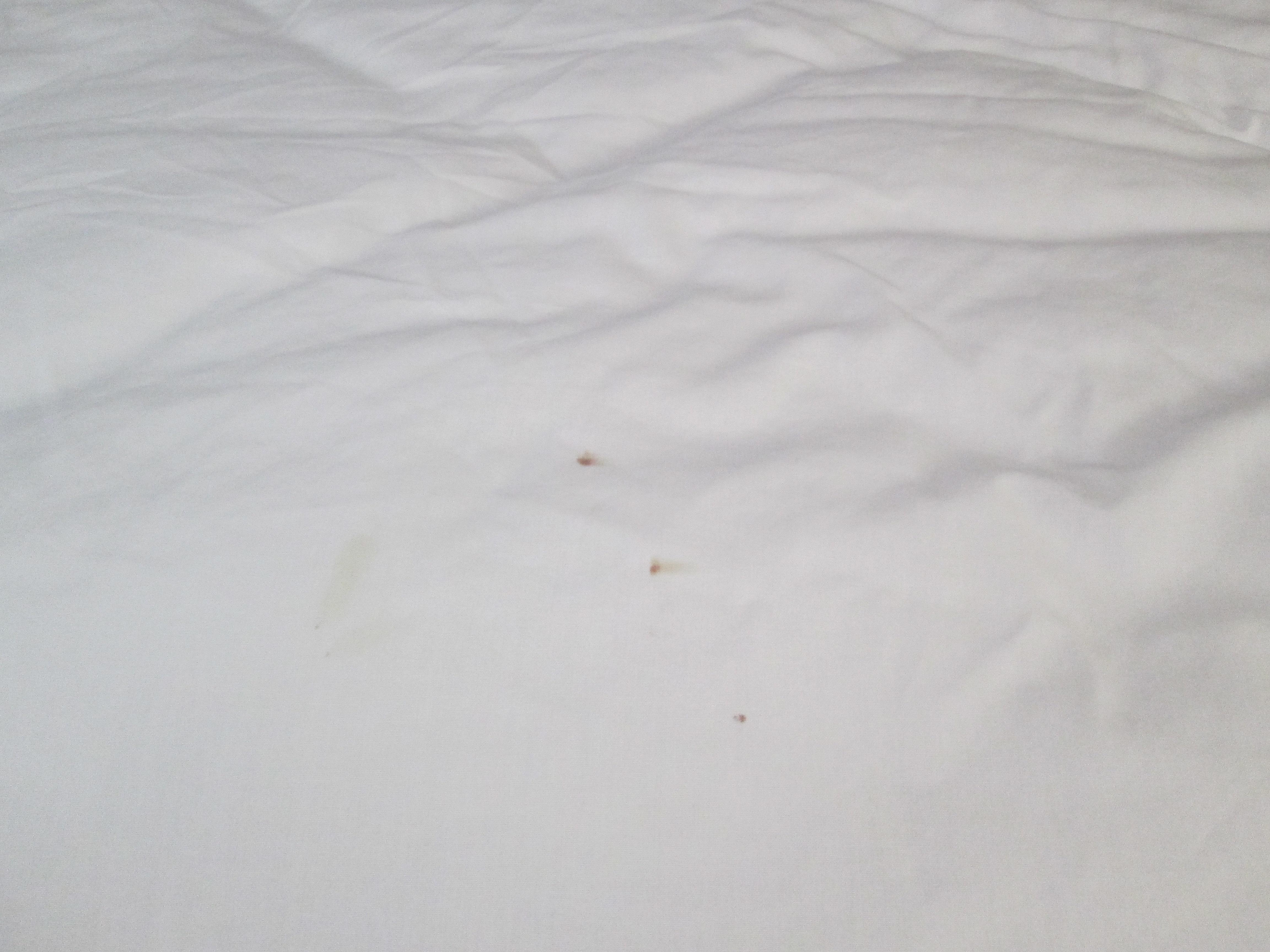 Found stains on bed sheets when lifting blankets