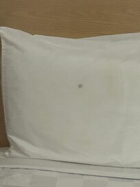 Pillow case on one of the beds