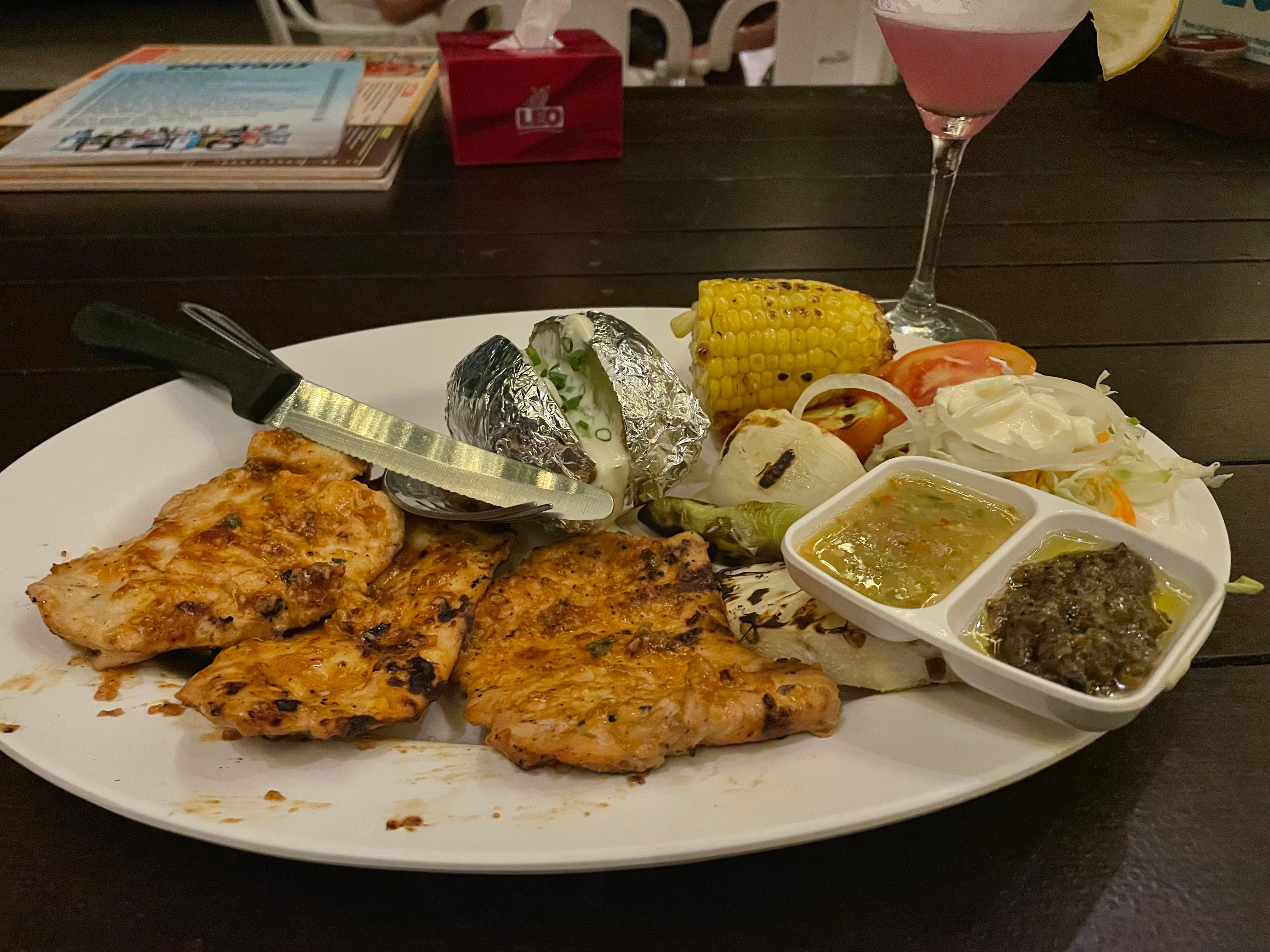 Barbequemiddag på stranden, den var god👍