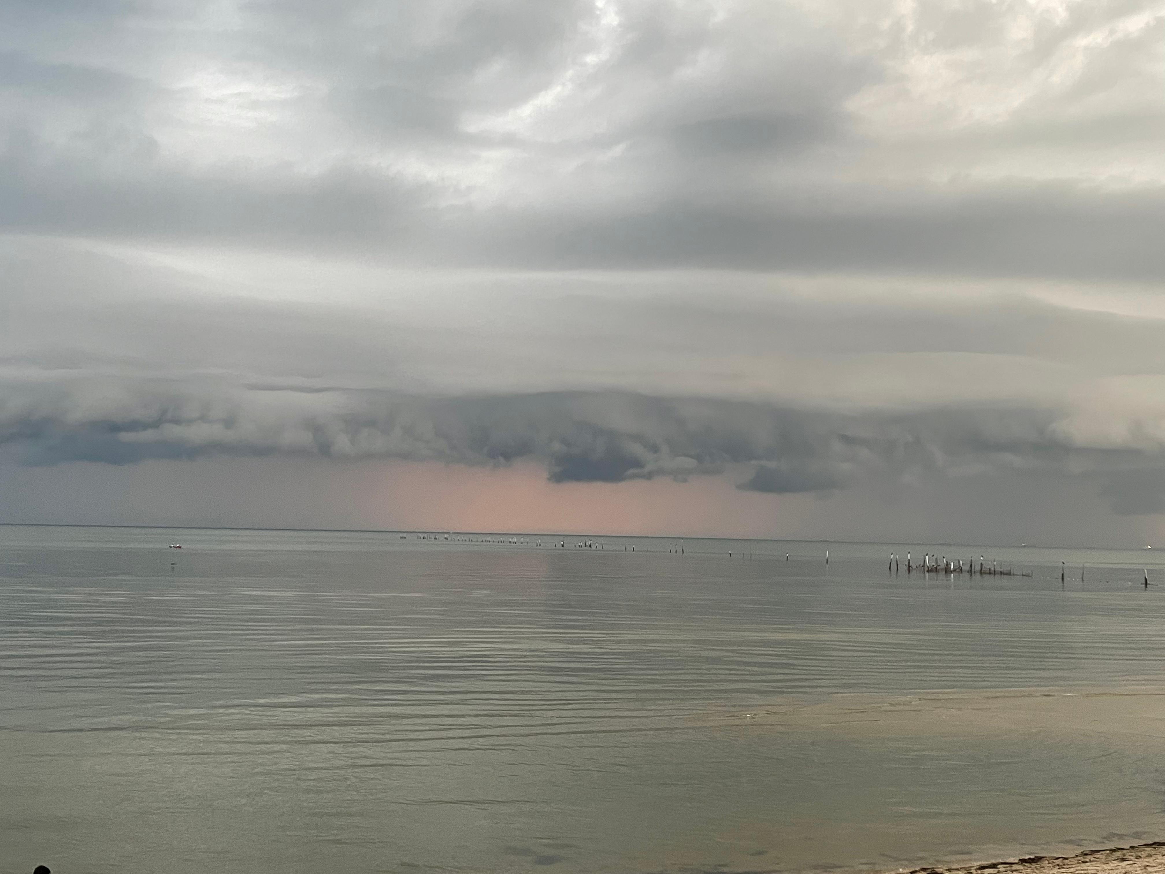 Approaching storm across the bay