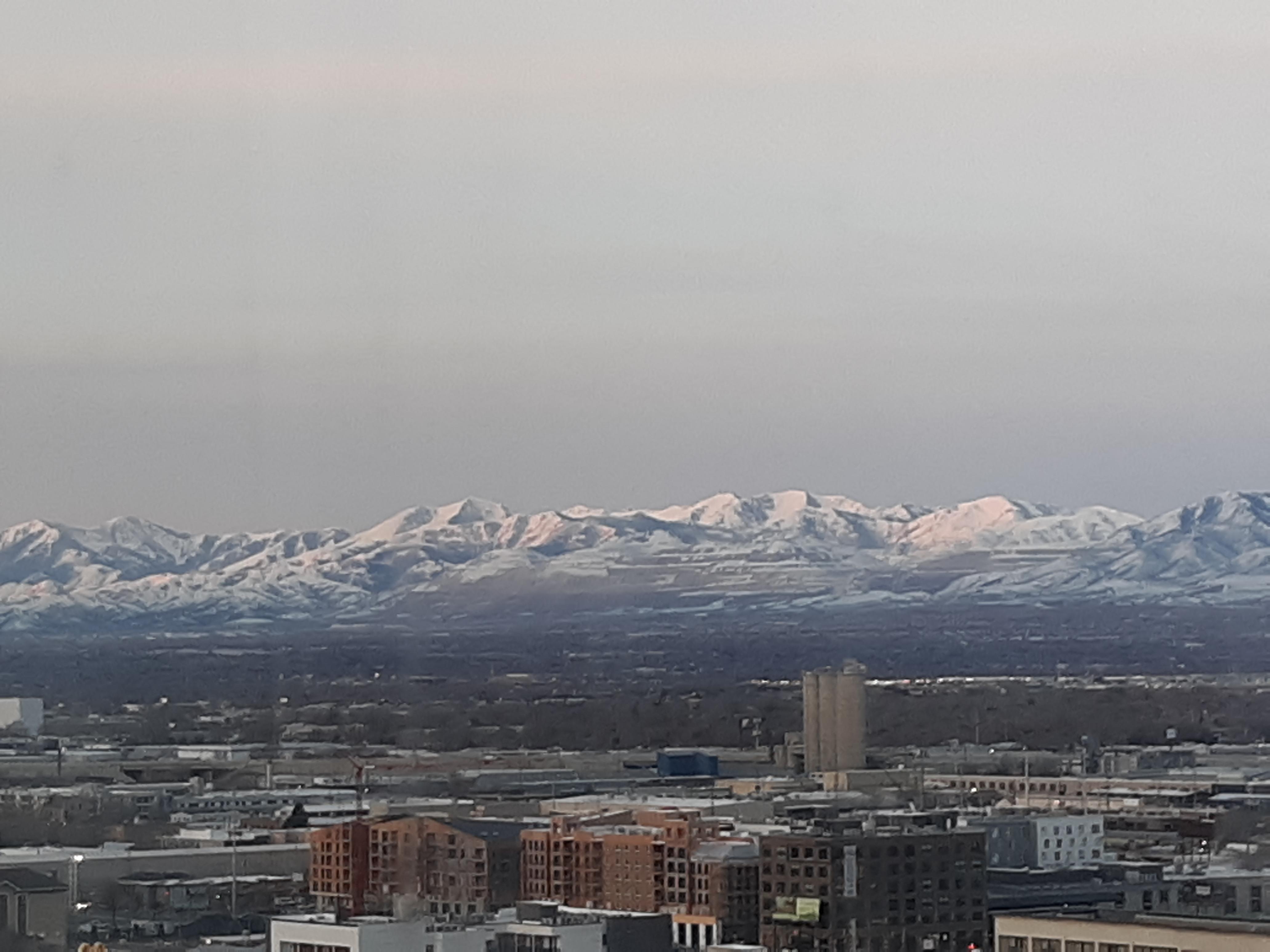 A mountain view from the 18th floor