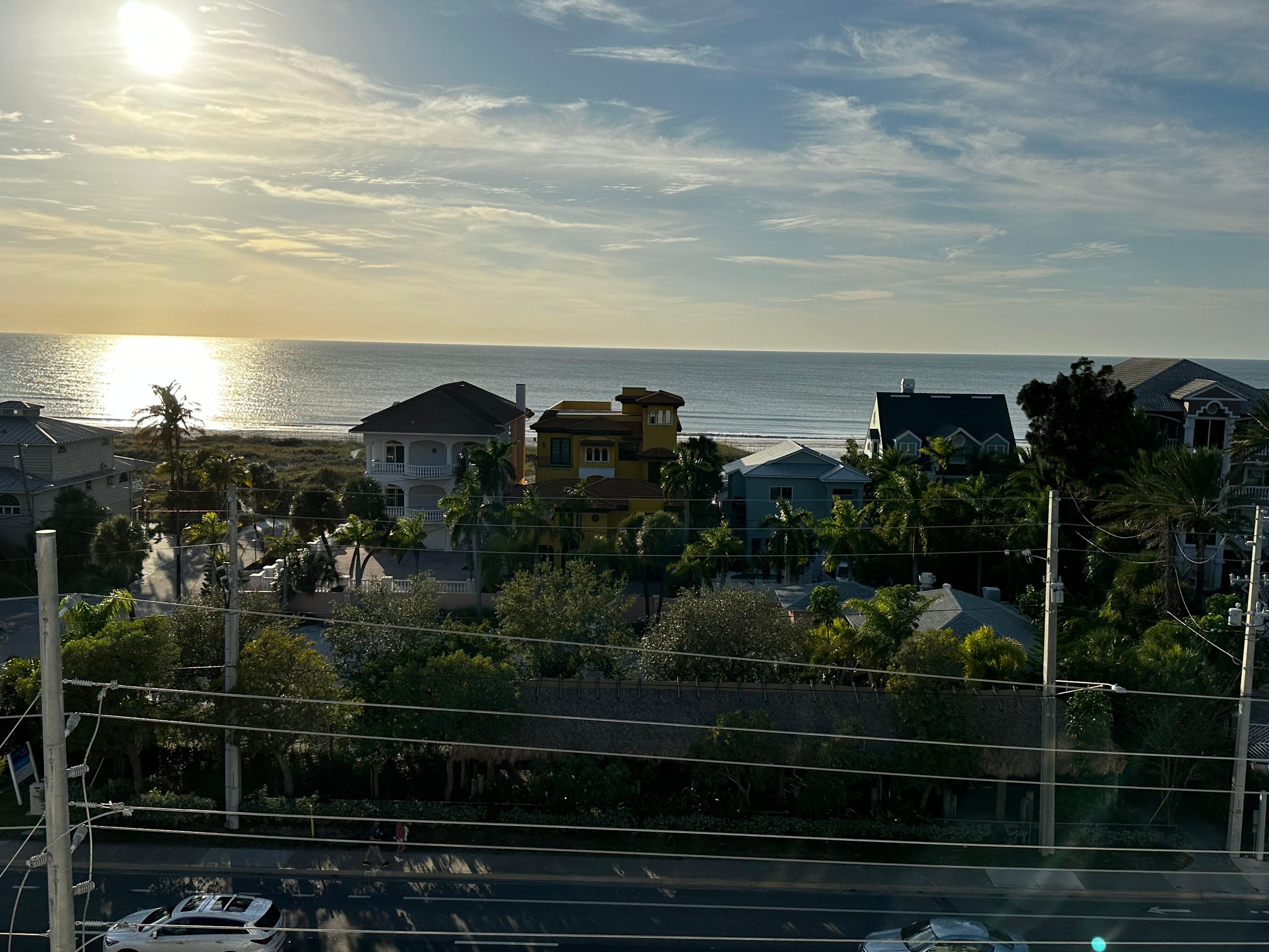 The rooftop deck overlooking the Gulf.