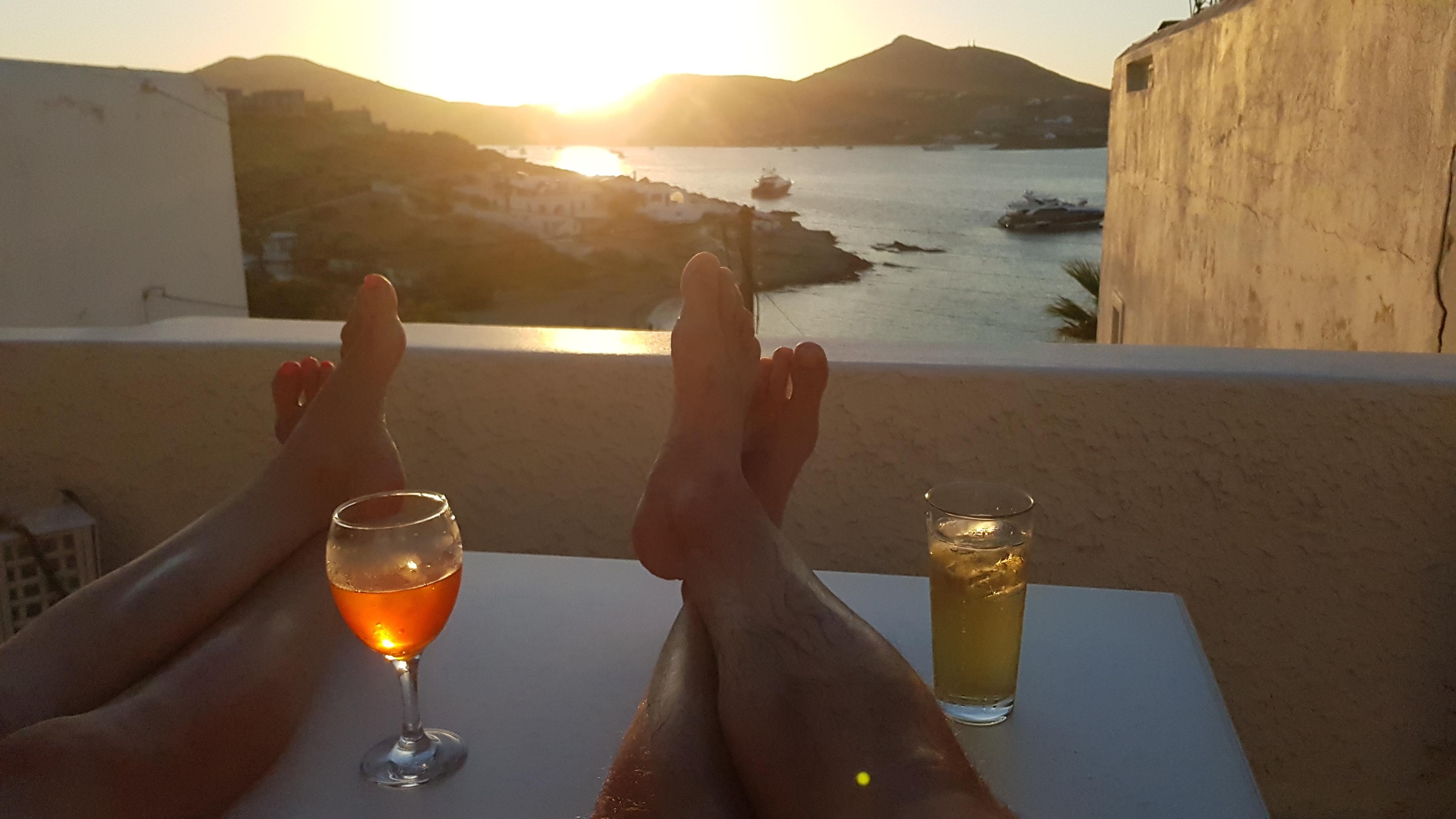 Drinks on the terrace.