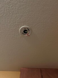 Wires for smoke detector which is missing hazard