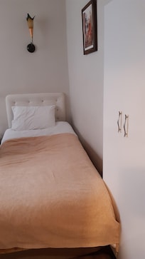 The bed odstucted the closet..