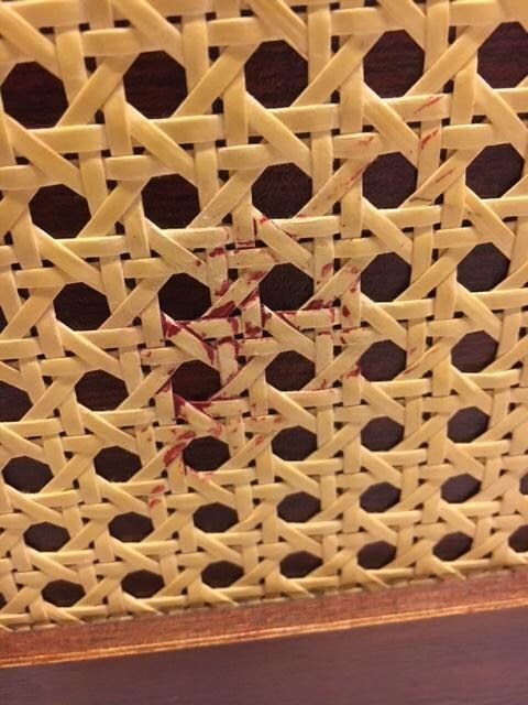What looks to be blood on head board