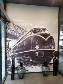 Marklin V200 artwork in hotel entrance