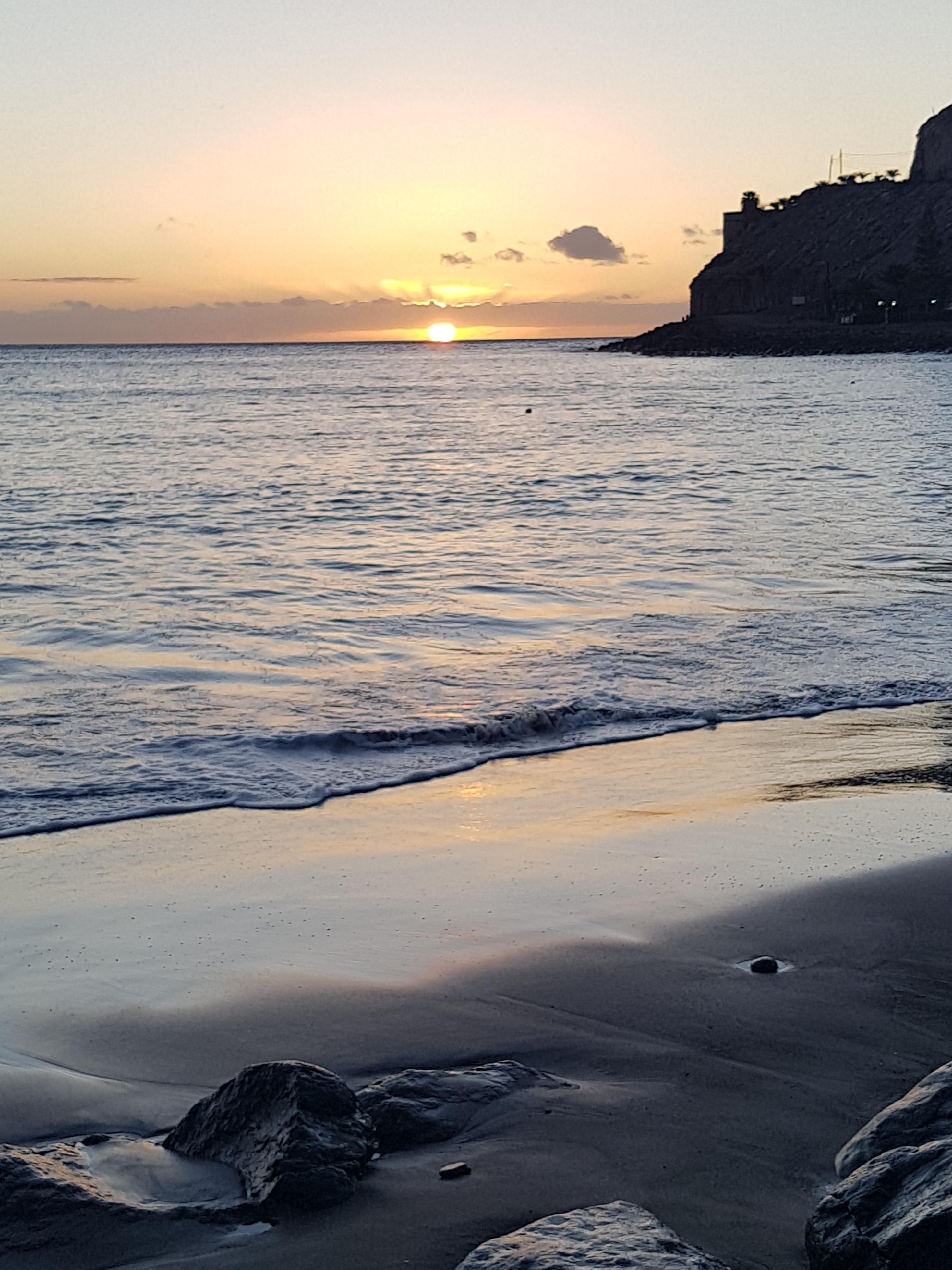 Solnedgång från stranden