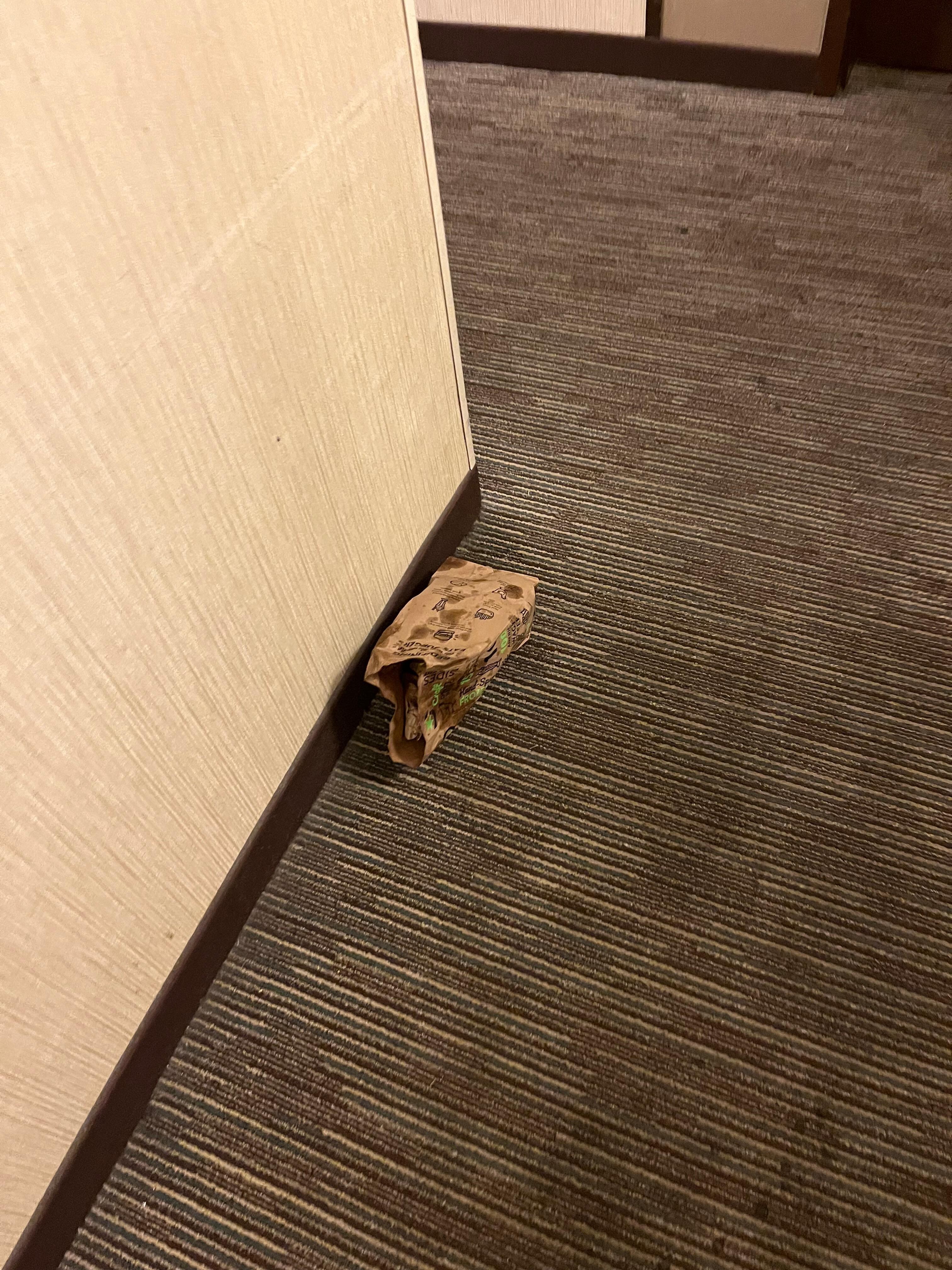 Trash in hallway