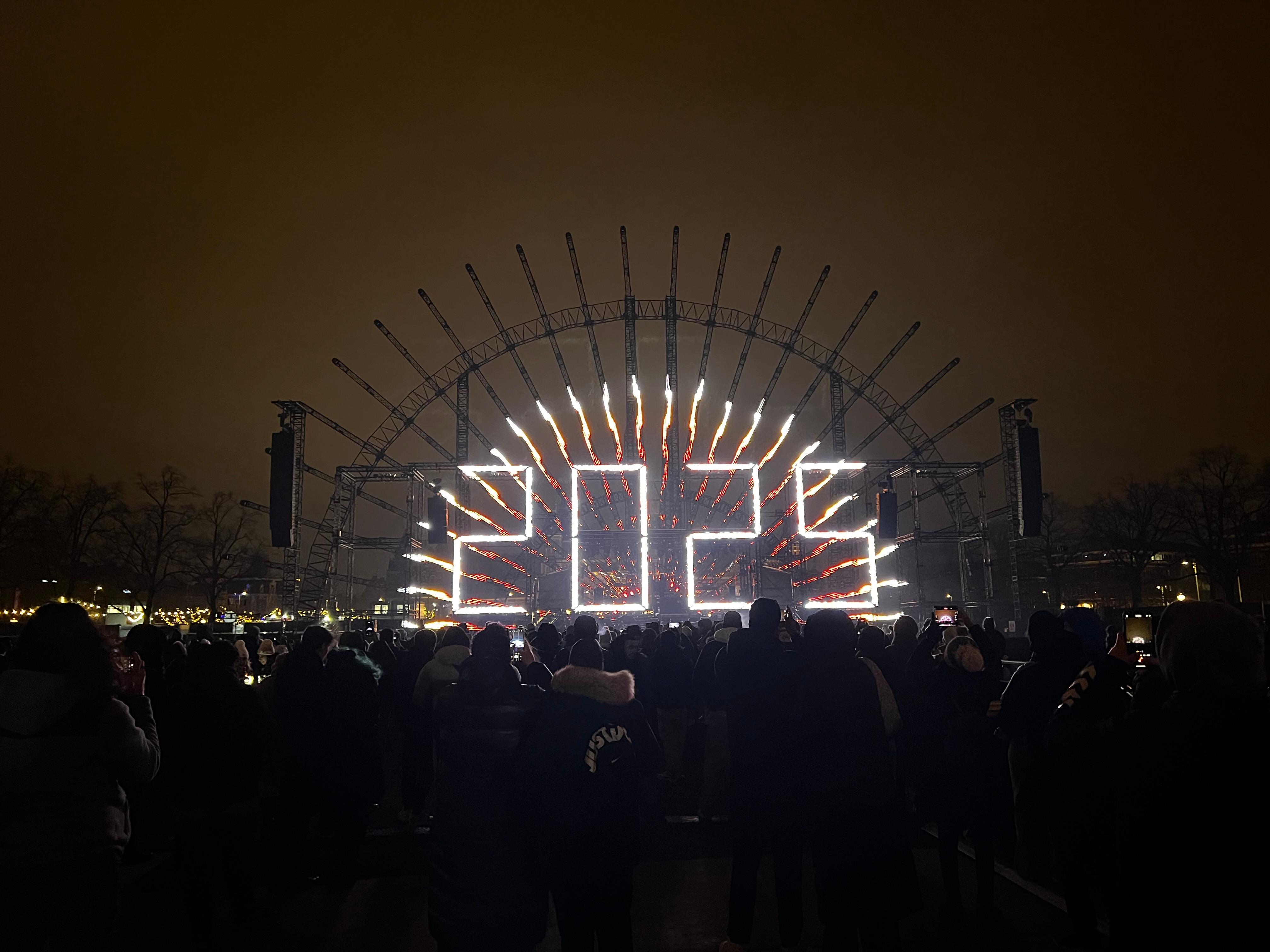 Light show in the park for New Years