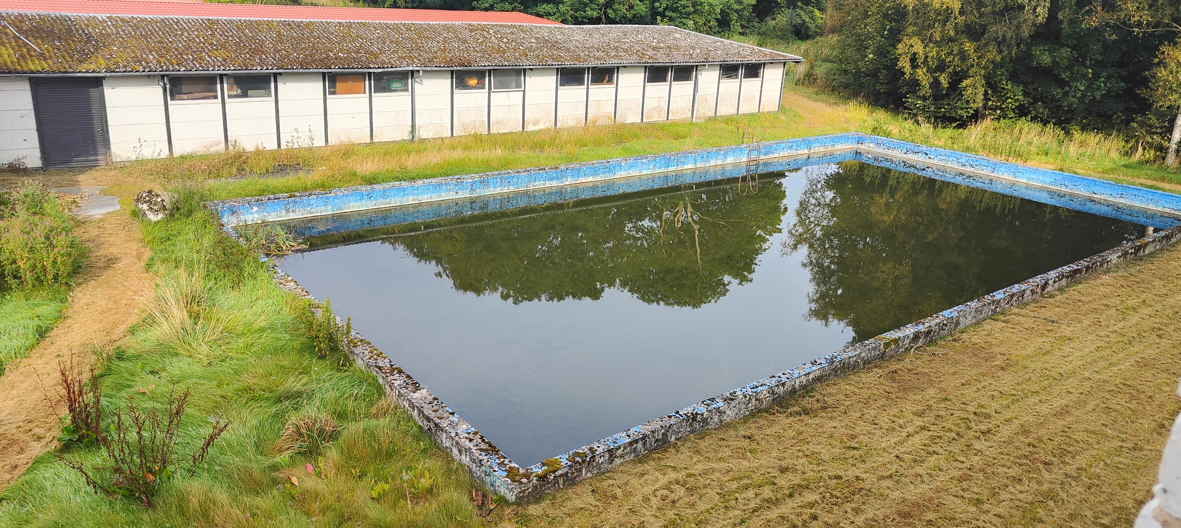 Udsigten fra værelset: Tidligere gyldetank / swimming pool