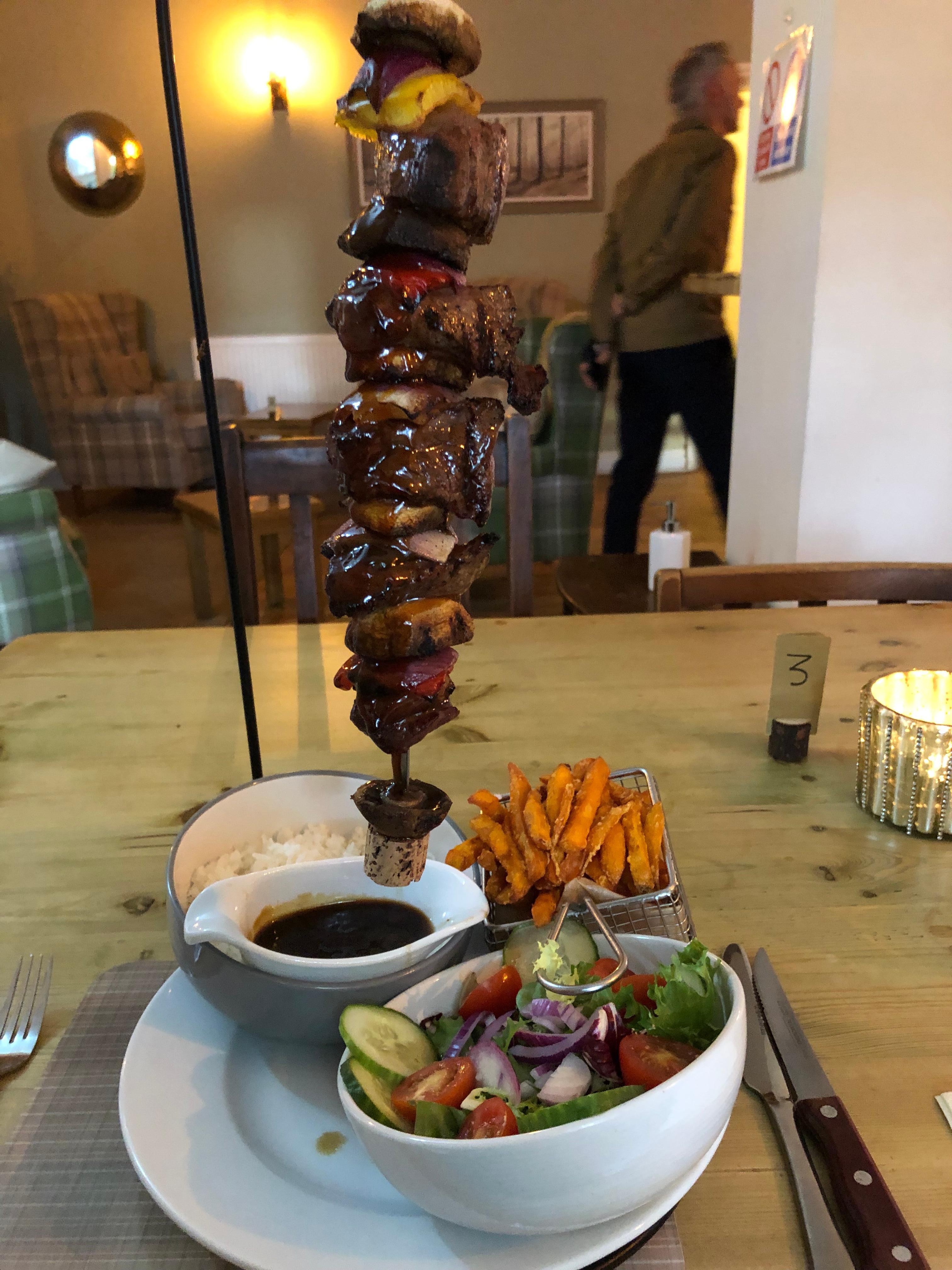 Beef fillet kebab