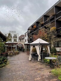 Inner courtyard, with new annex on the right