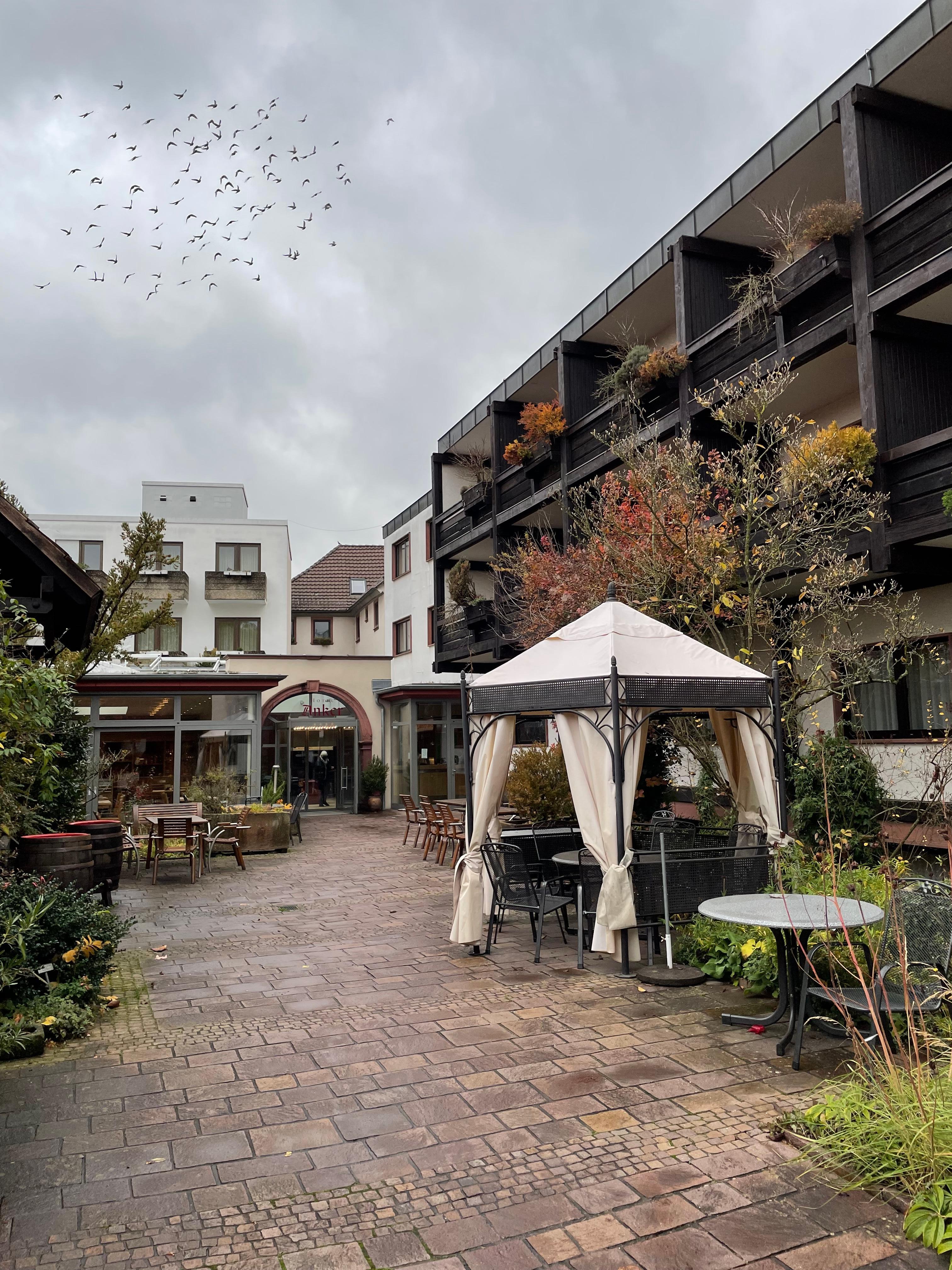 Inner courtyard, with new annex on the right 