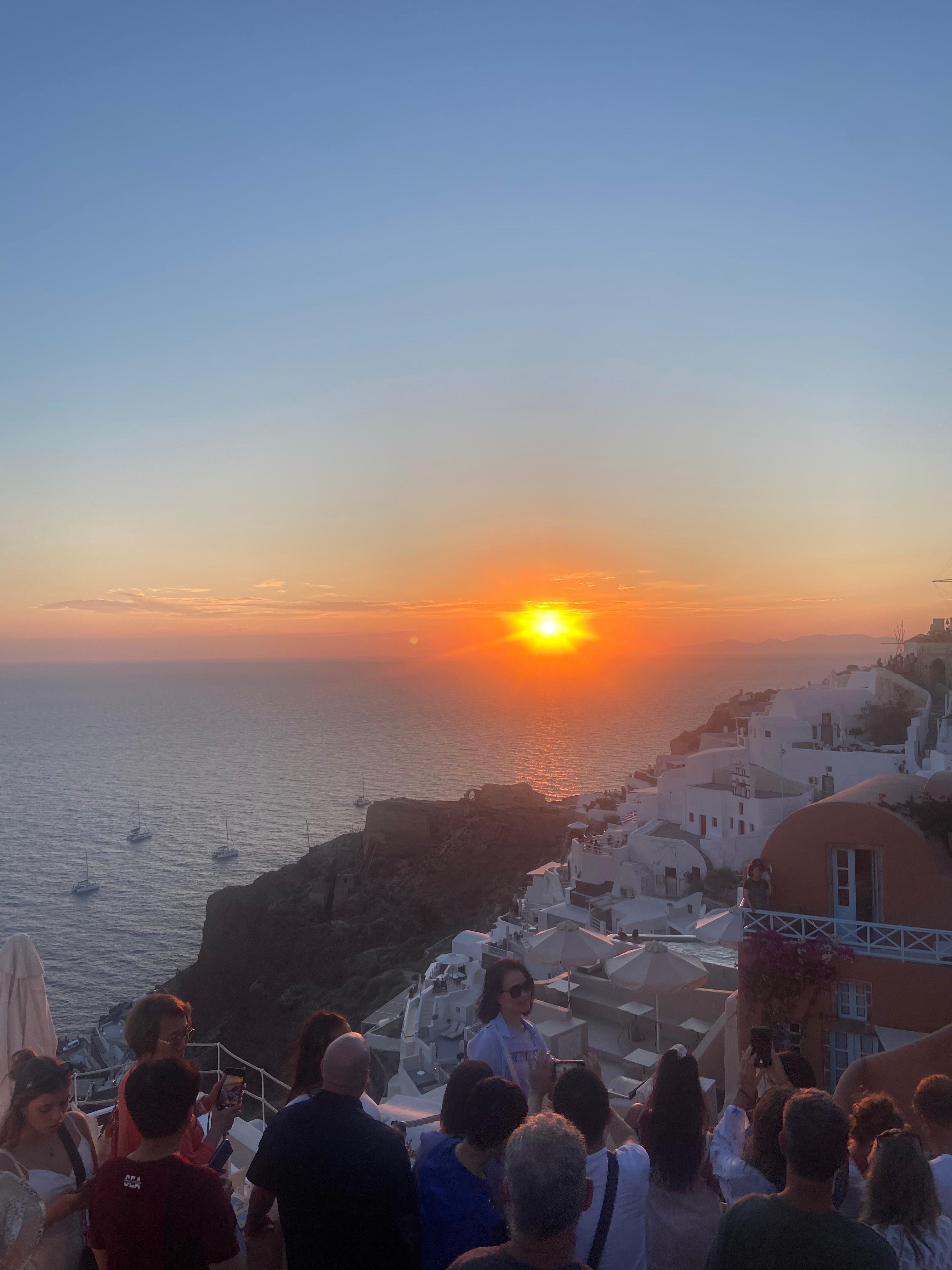 A few steps from the hotel entrance at the top of the cliff. 