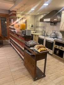 Kitchen for making hot water.
