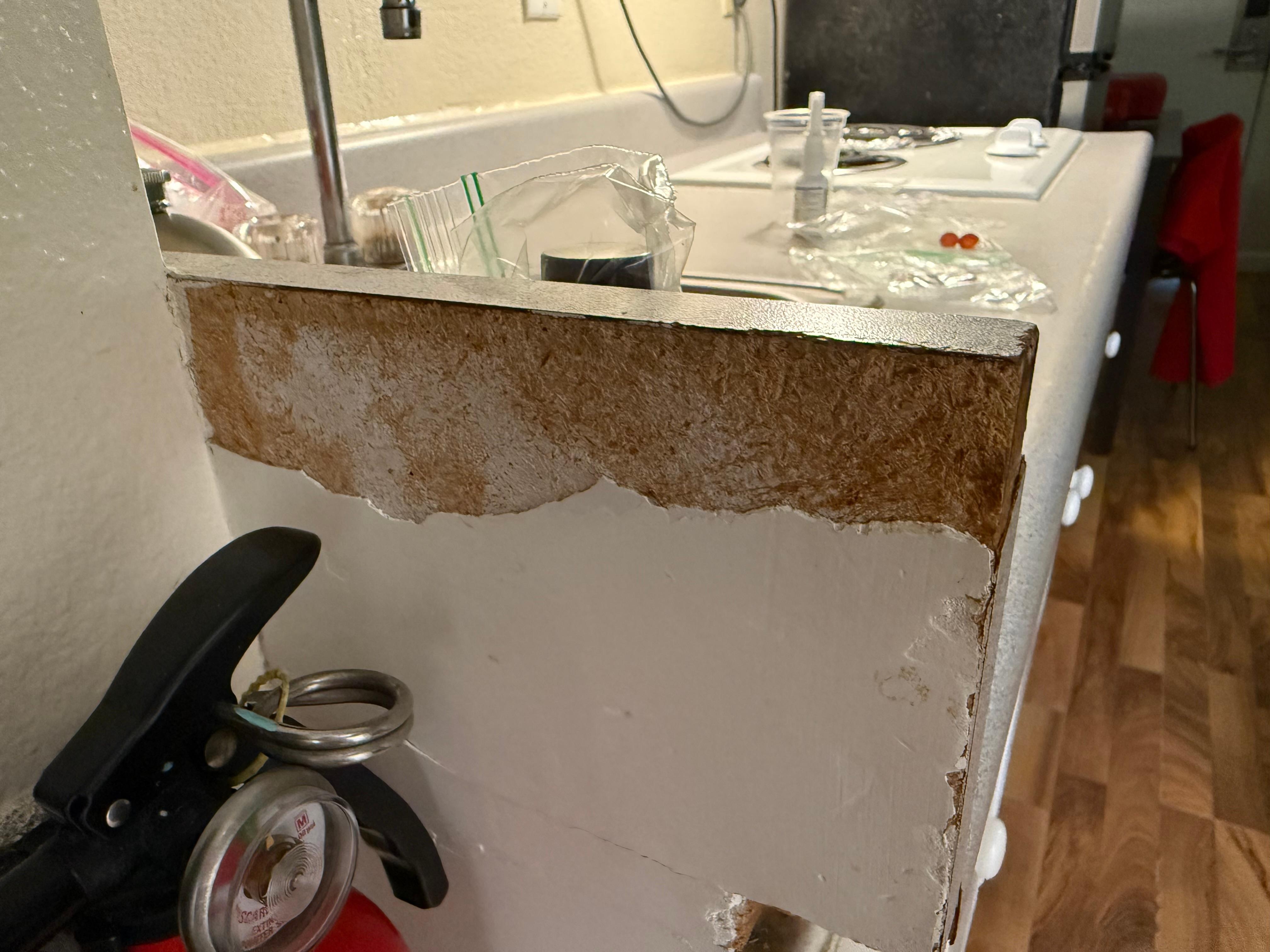 Broken/missing Formica everywhere.