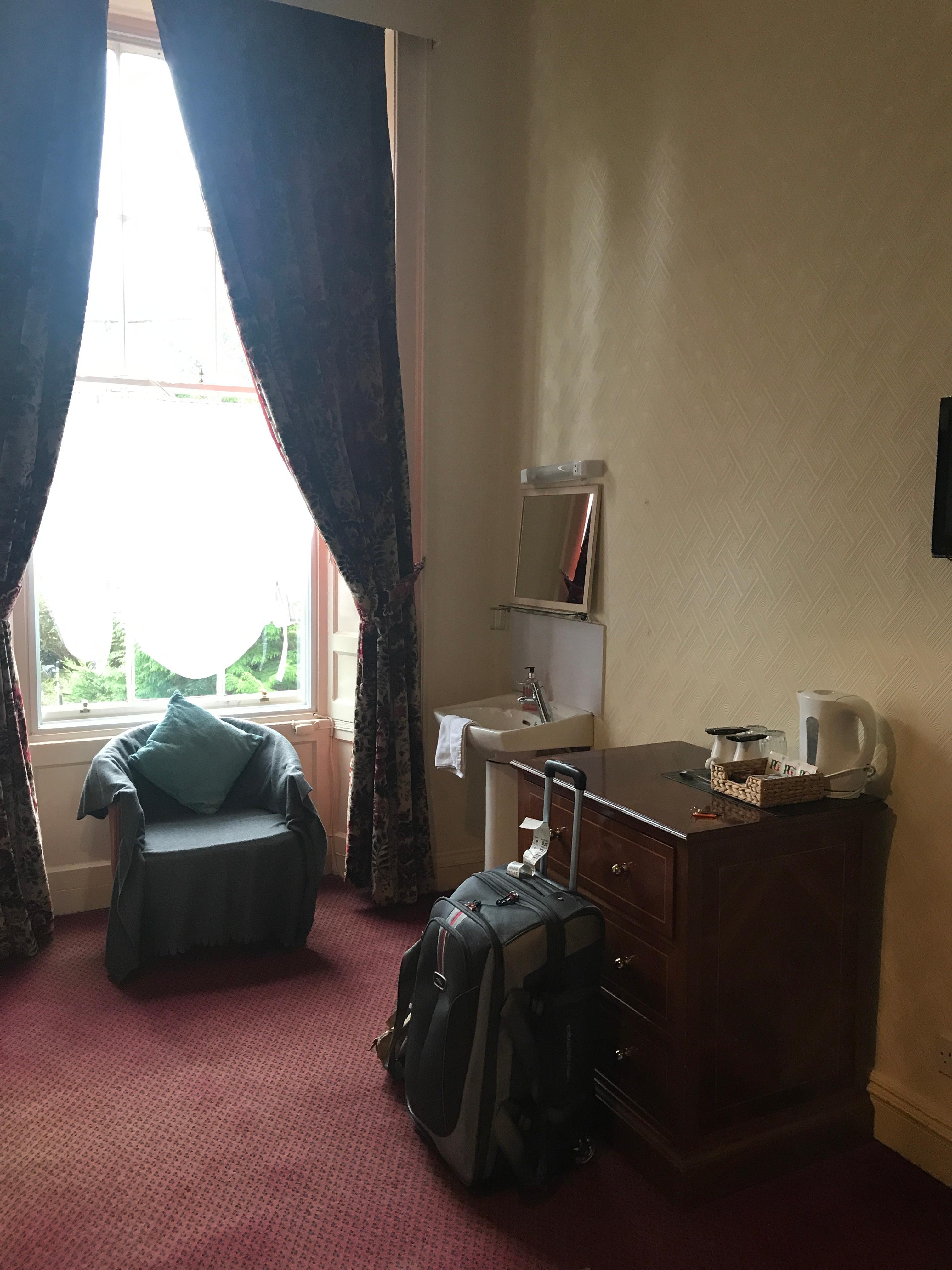 Bedroom view towards garden - high ceilings!