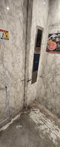 Inside the parking elevator