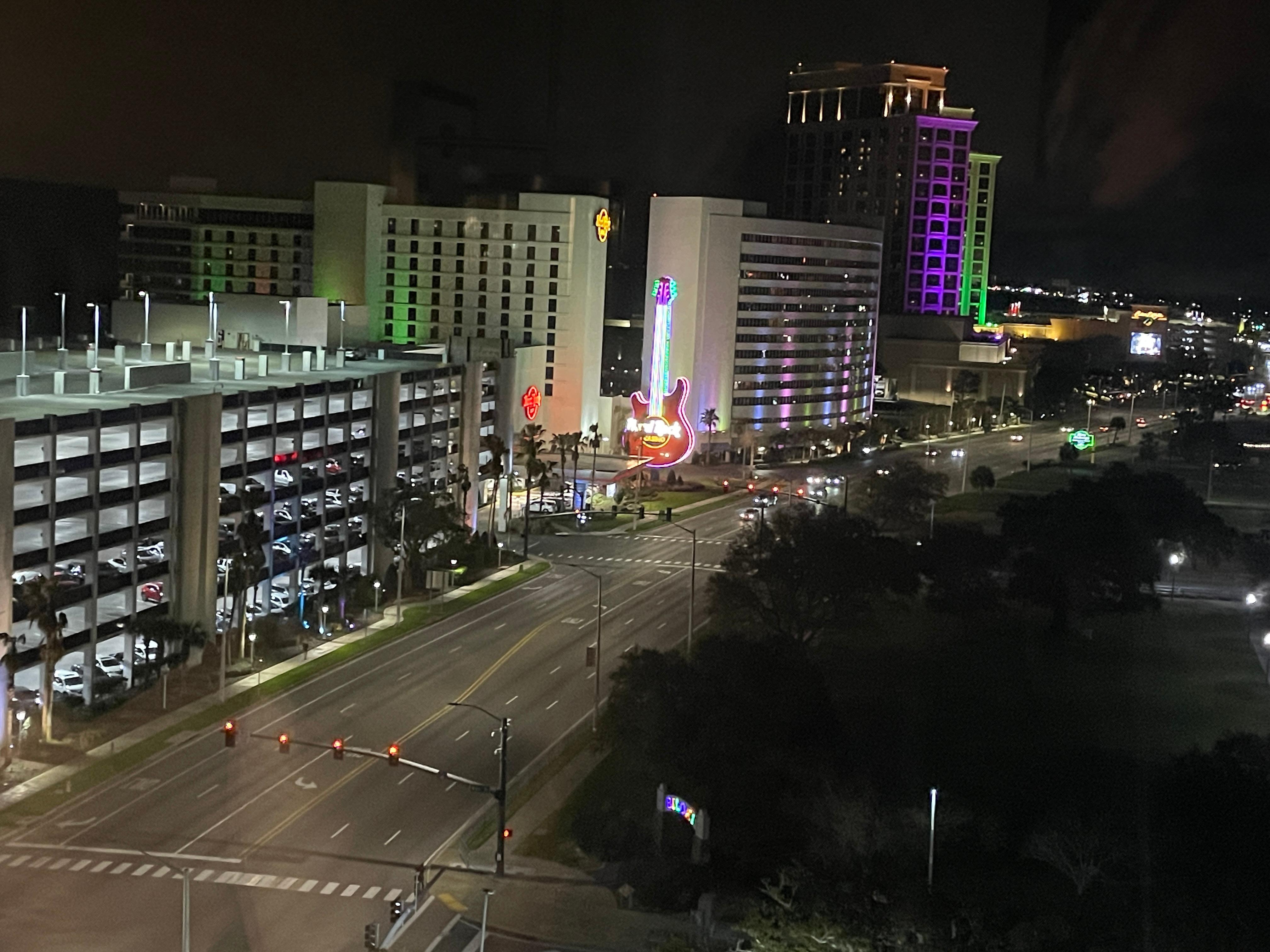 View from our room down the strip. Close to everything!