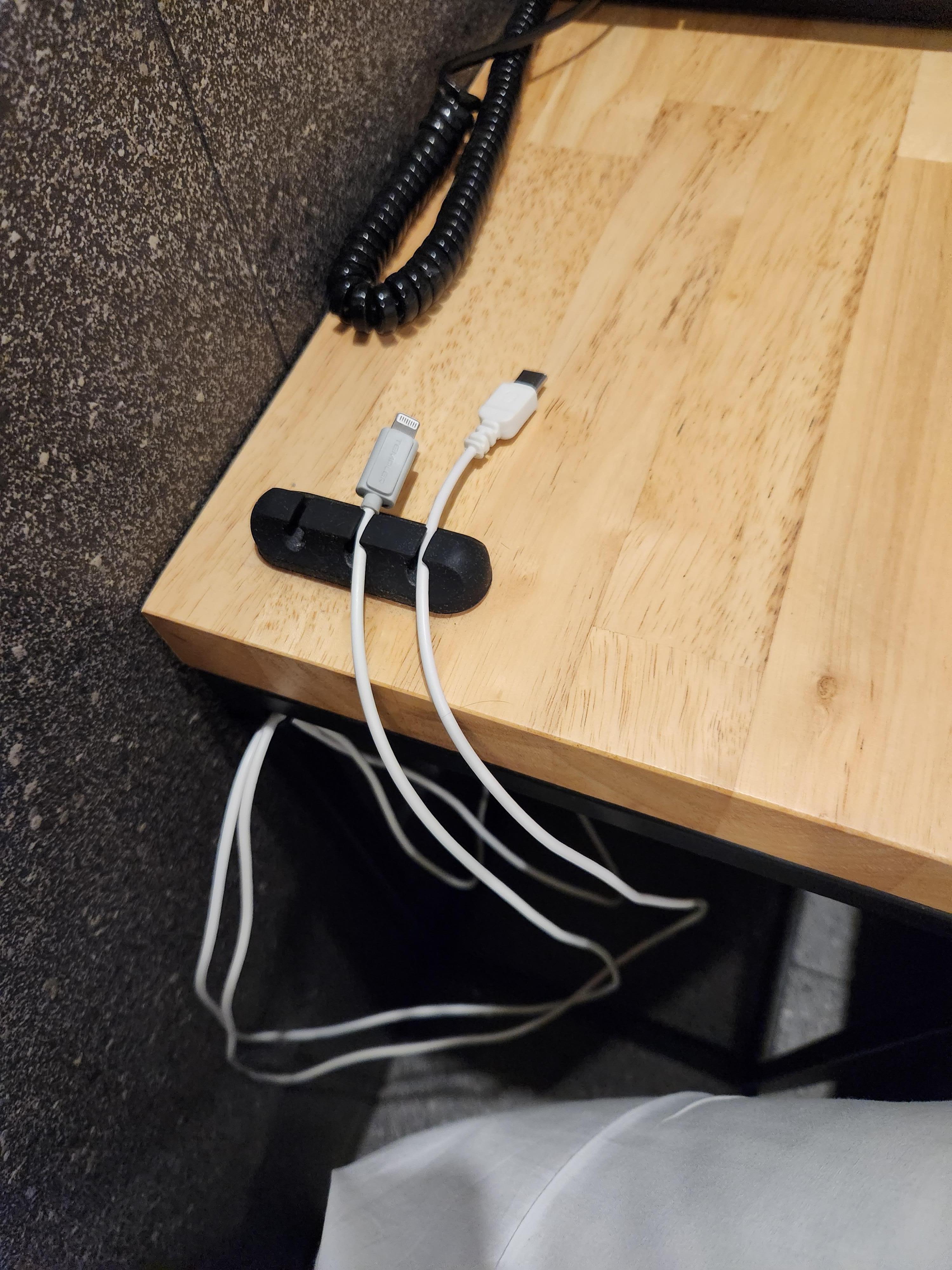 Charging cable by the bedside