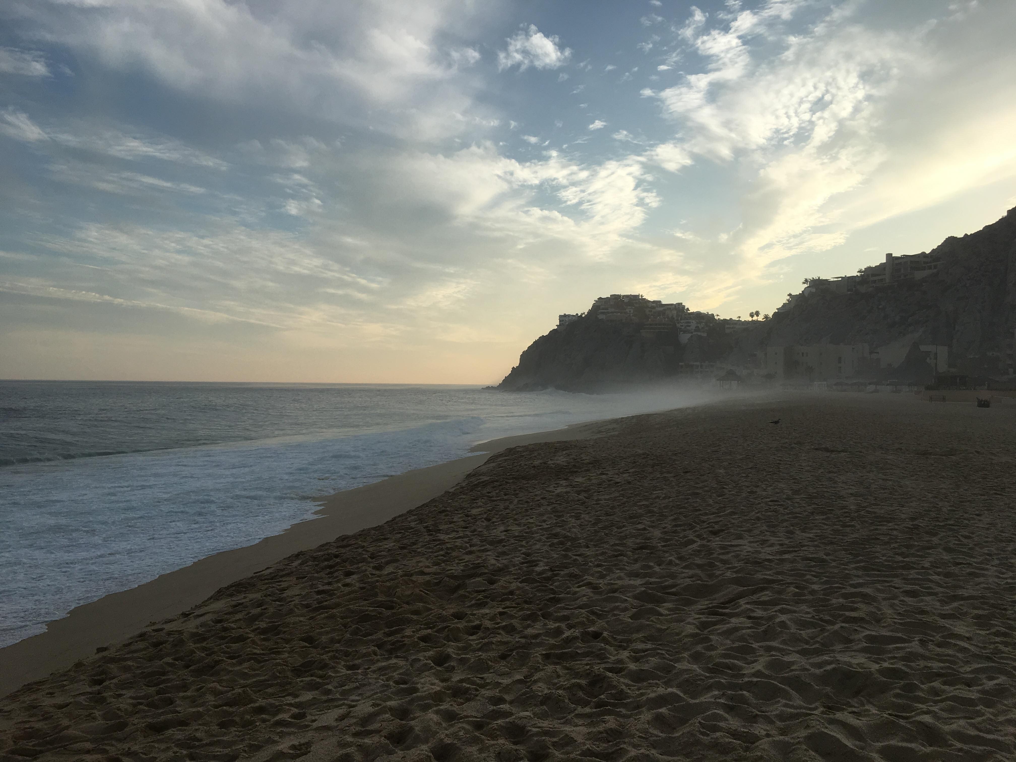 View up the coast from the hotel beach
