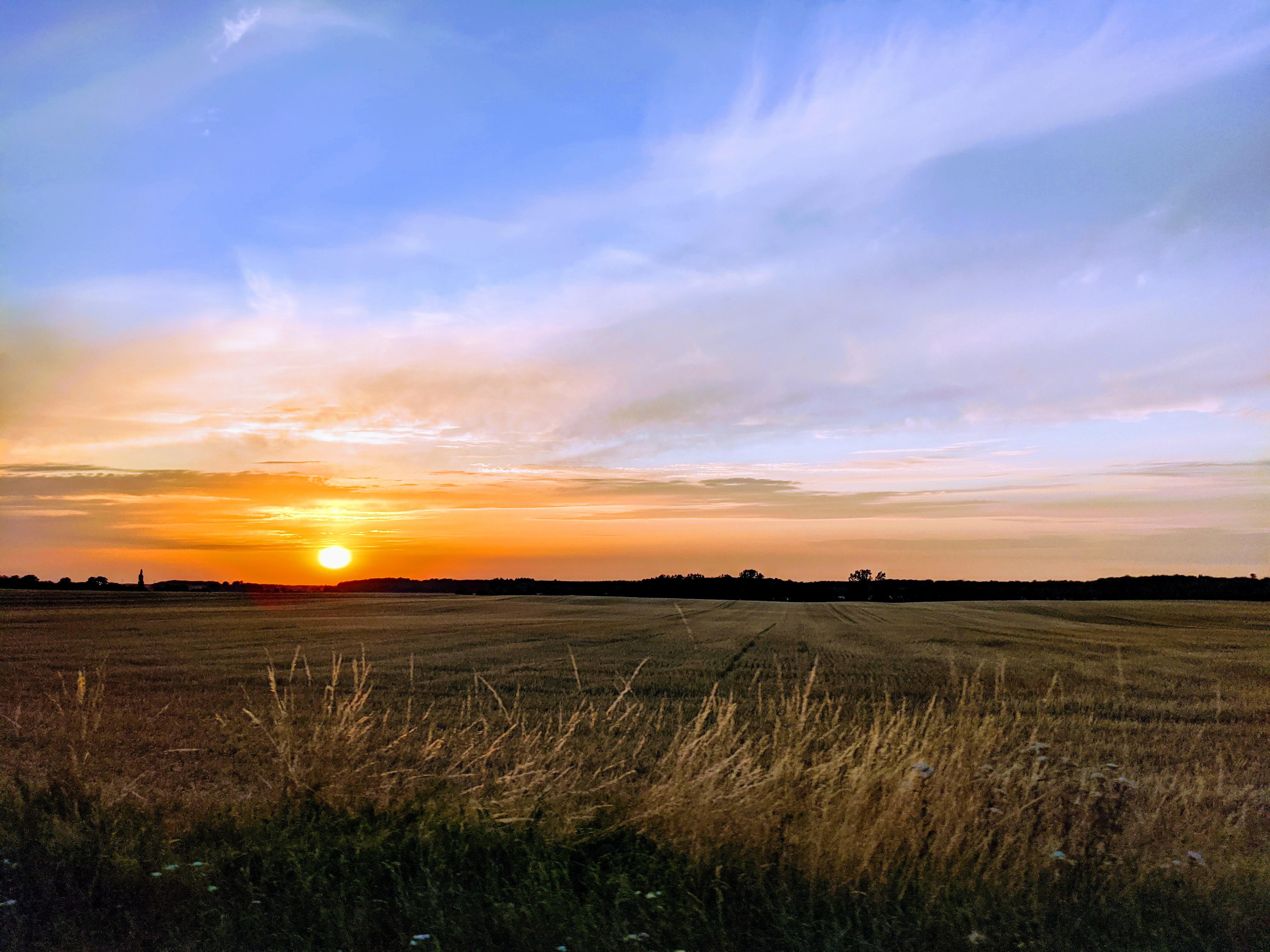 Sunset seen from the road leading to the place 