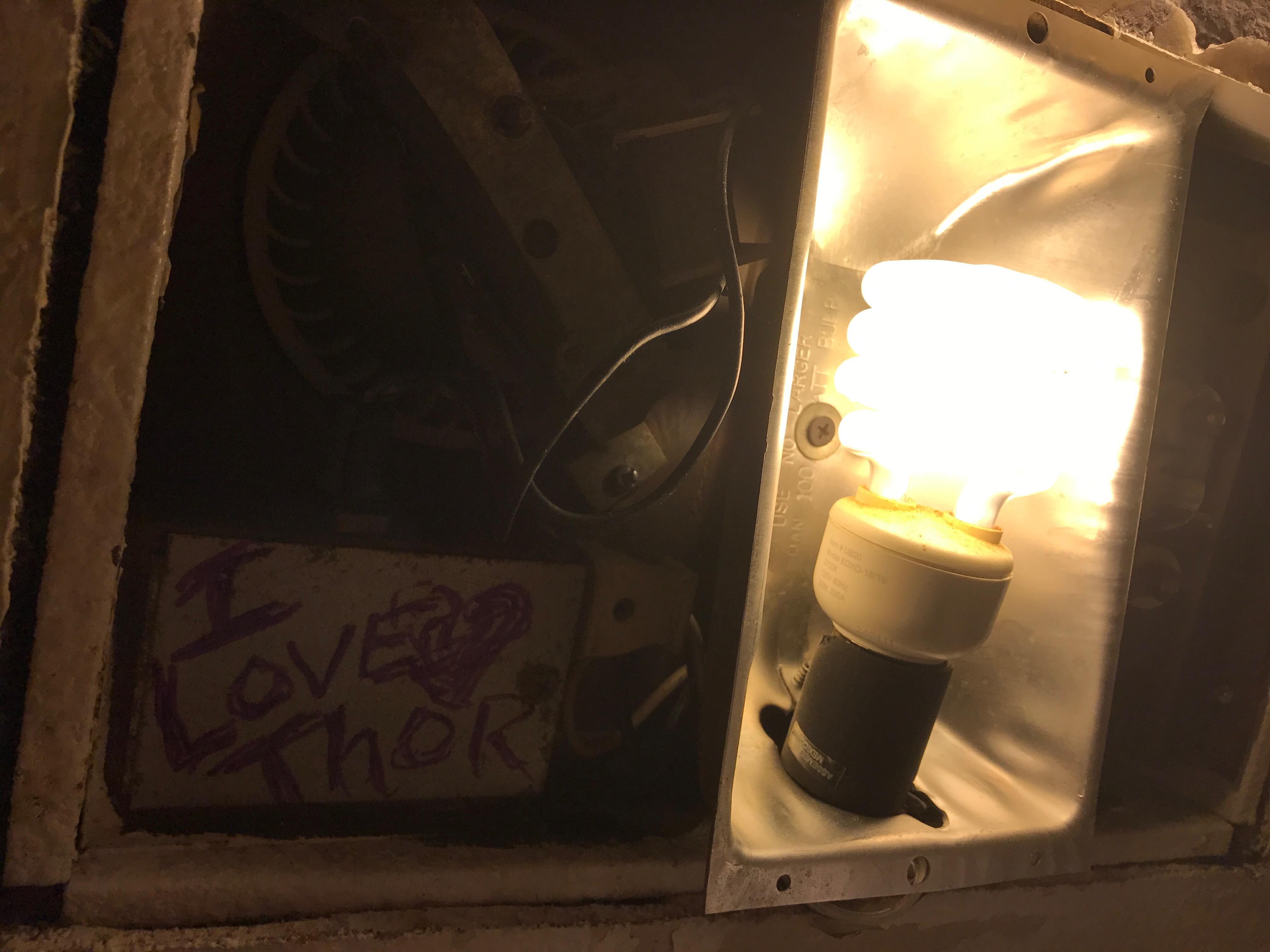 Light fixture in bathroom