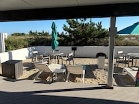 Facing the beach at our patio area