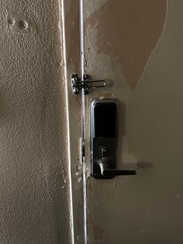 Security lock coming off door