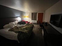 Sorry for the mess - taken before we left. Room has been remodeled and brought up to todays style.