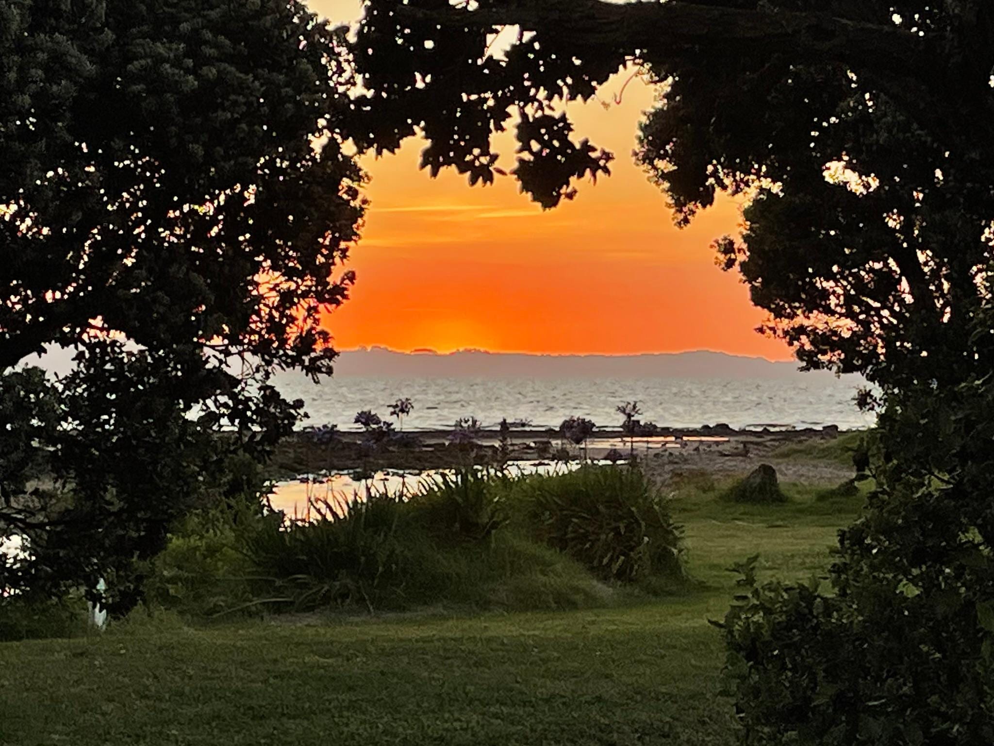 Beautiful sunset taken on front lawn of motel