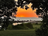 Beautiful sunset taken on front lawn of motel