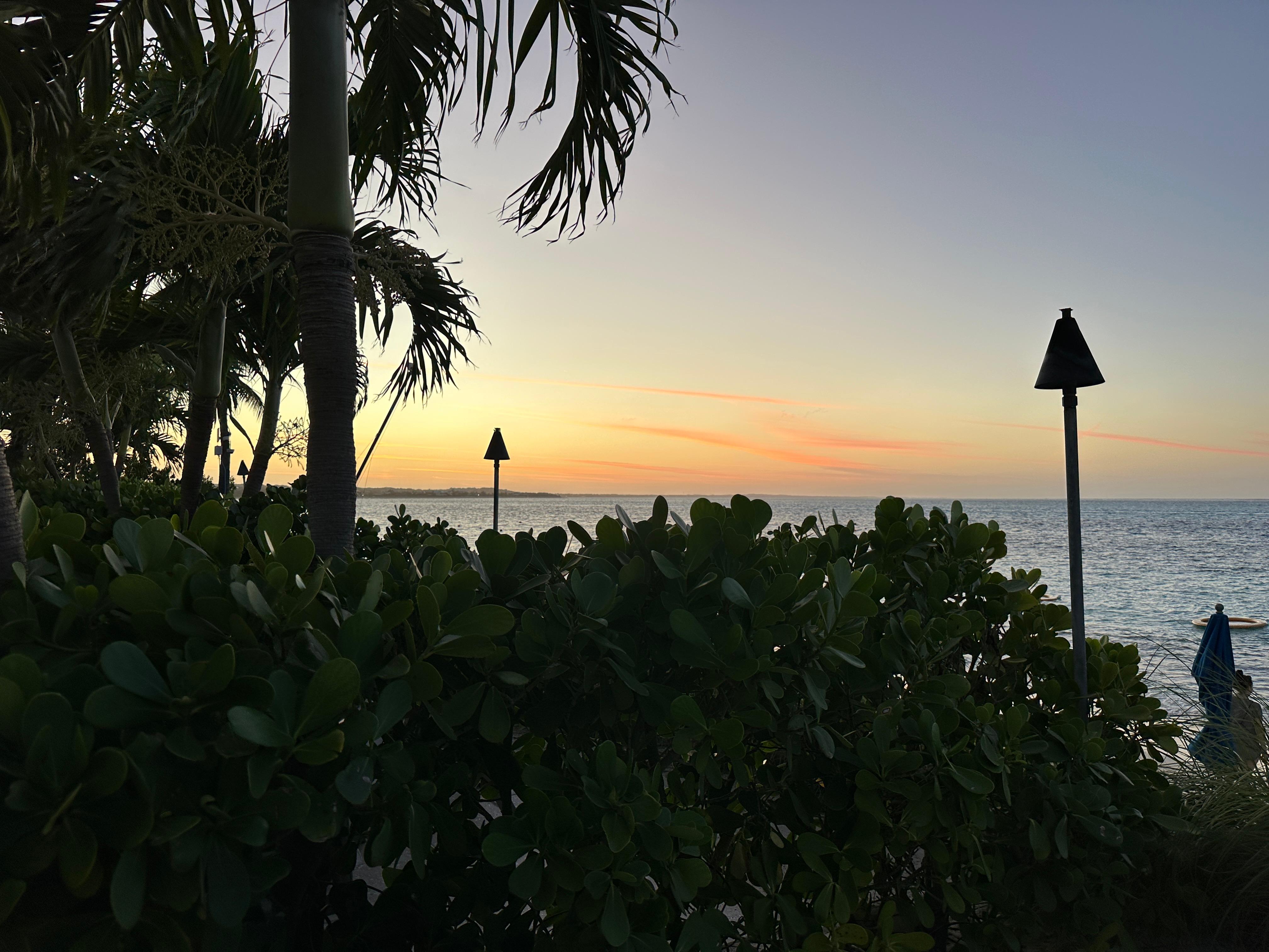 Sunset from the dunes beachside dining